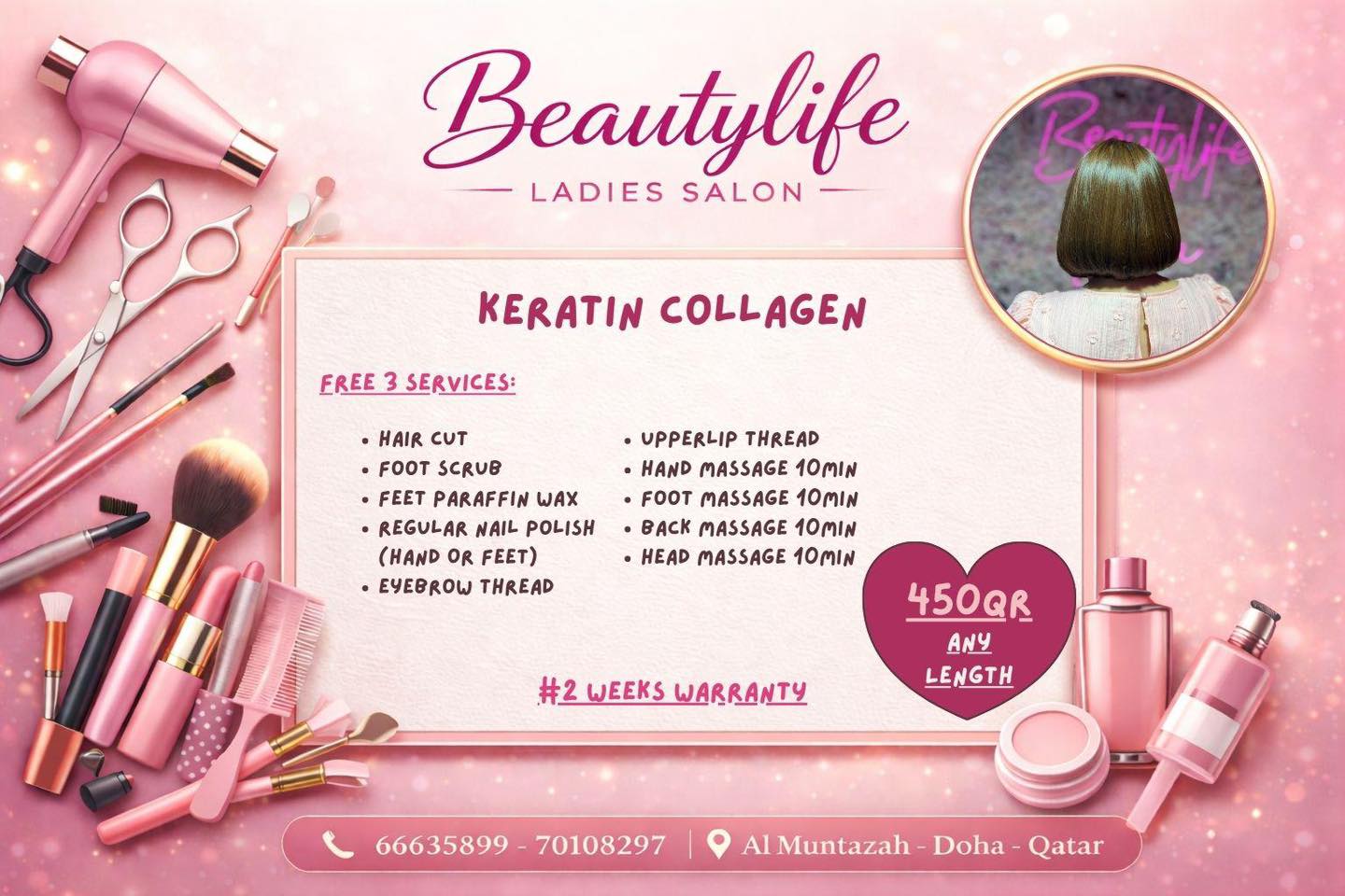 Beautylife Ladies Salon Facebook ad: Treat yourself… without the guilt