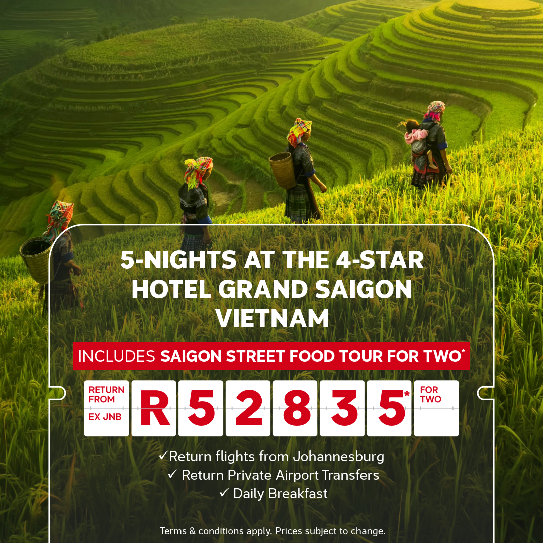 Flight Centre South Africa Facebook ad: If Asia has been sitting on your bucket…