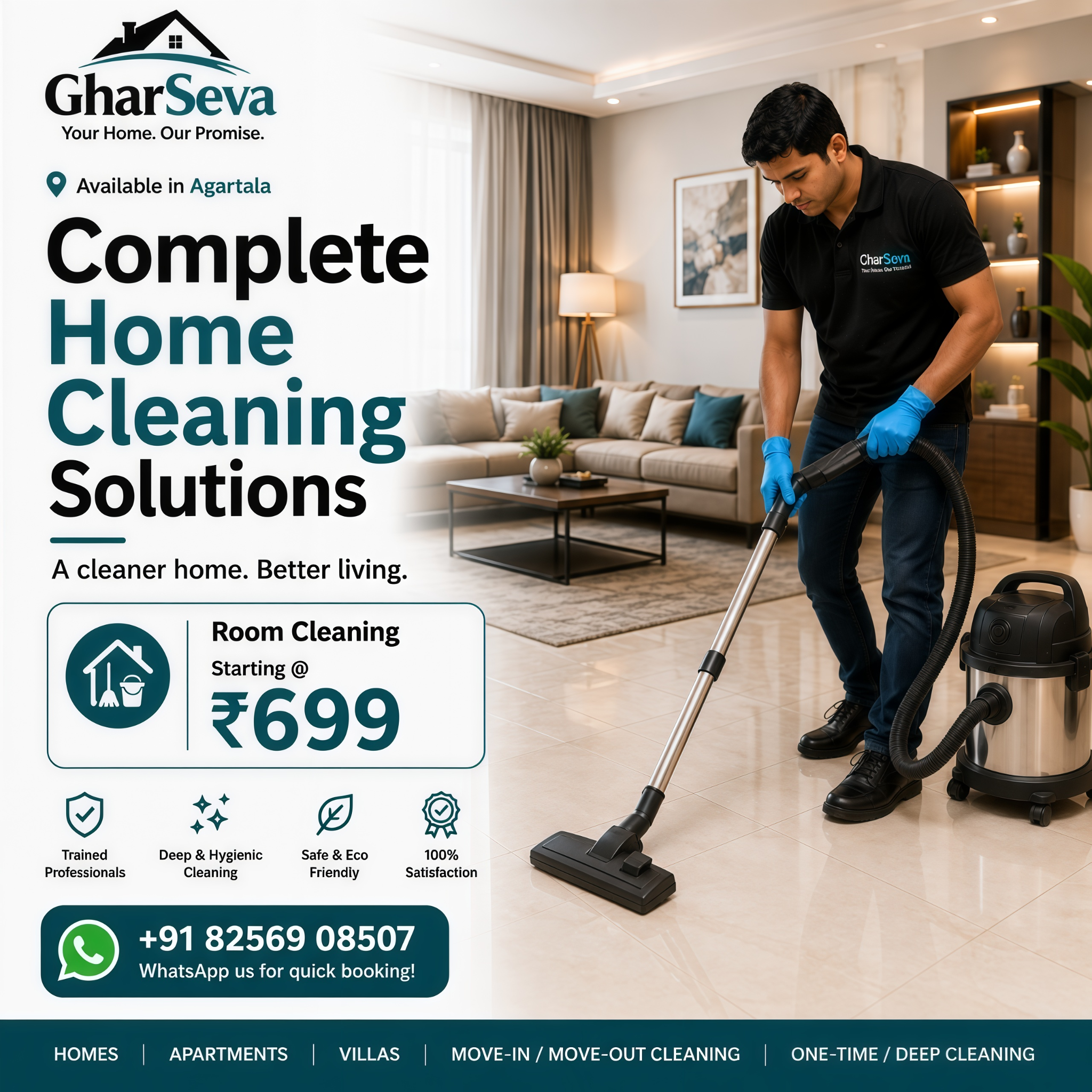 GharSeva Facebook ad: Home Cleaning Starting @ ₹699