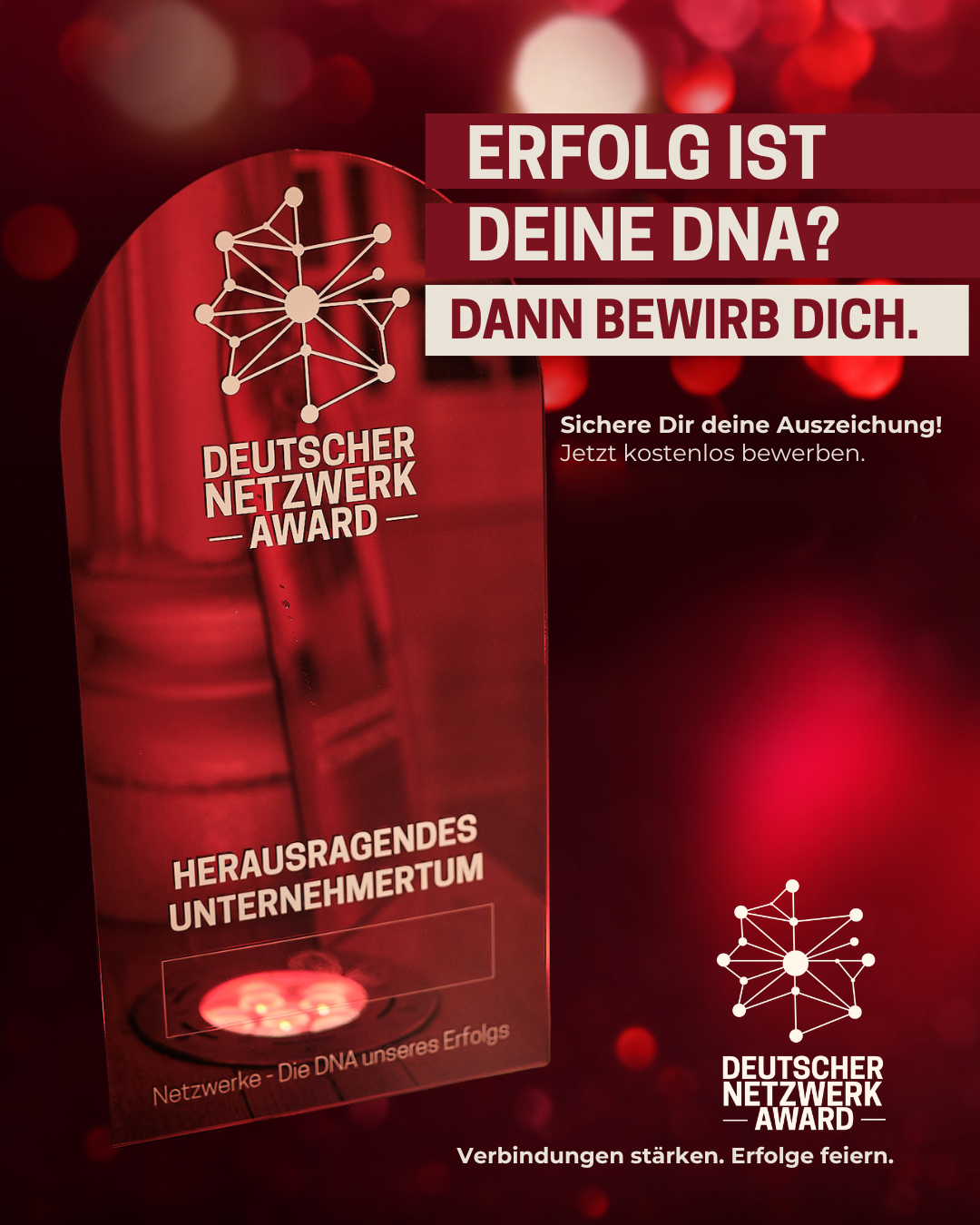 Deutscher Netzwerk Award Facebook ad: Exklusive Bühne für Ihr Netzwerk!