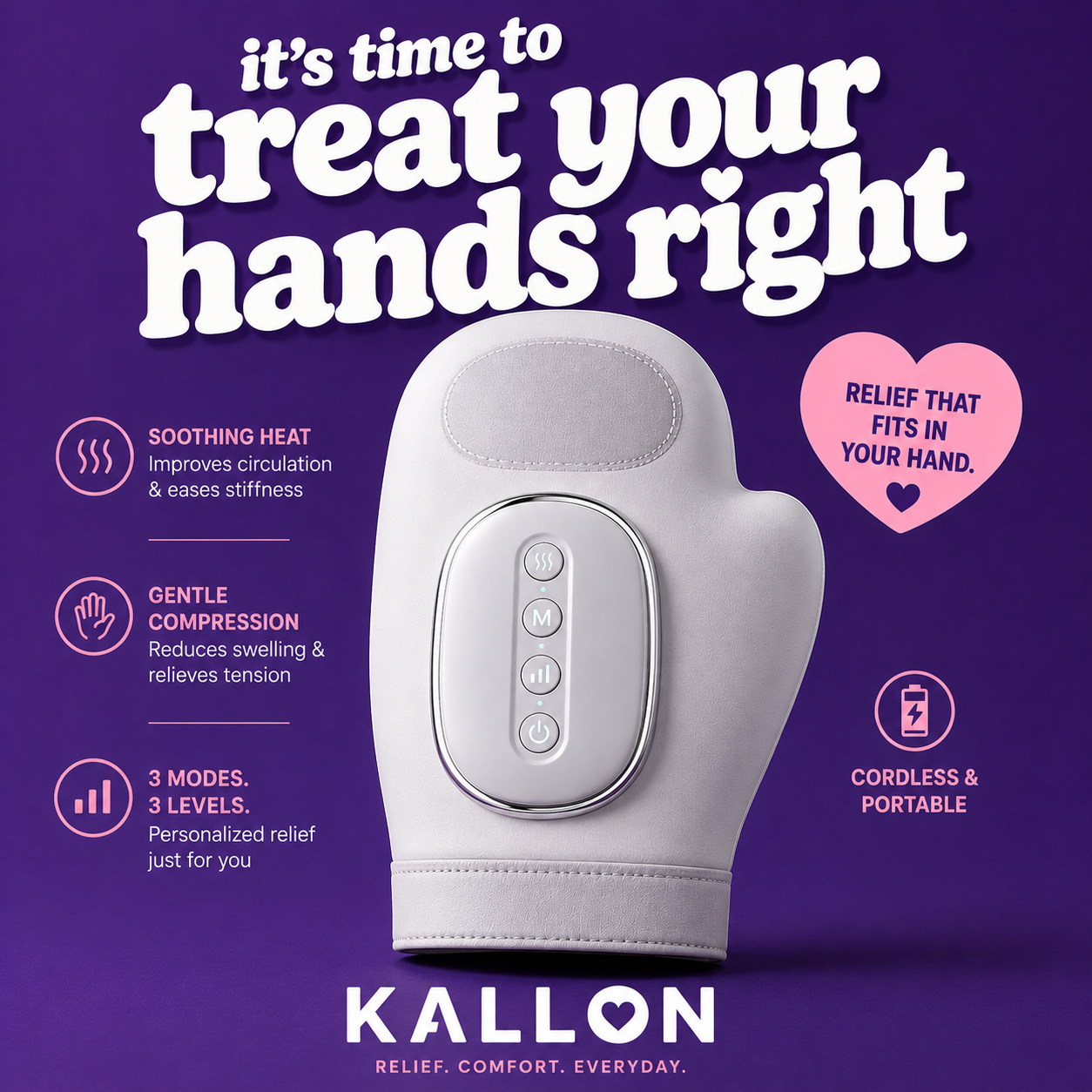 Kallon Facebook ad: Stop the Ache. Restore Your Grip.