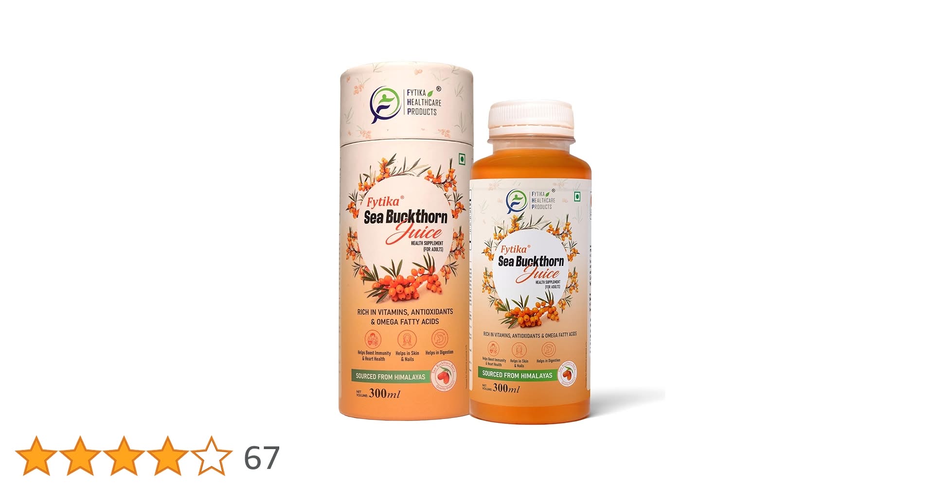 Fytika Sea Buckthorn Juice Facebook ad: Fytika Sea Buckthorn Juice - 300 ML (PACK OF 1) | Pulp…