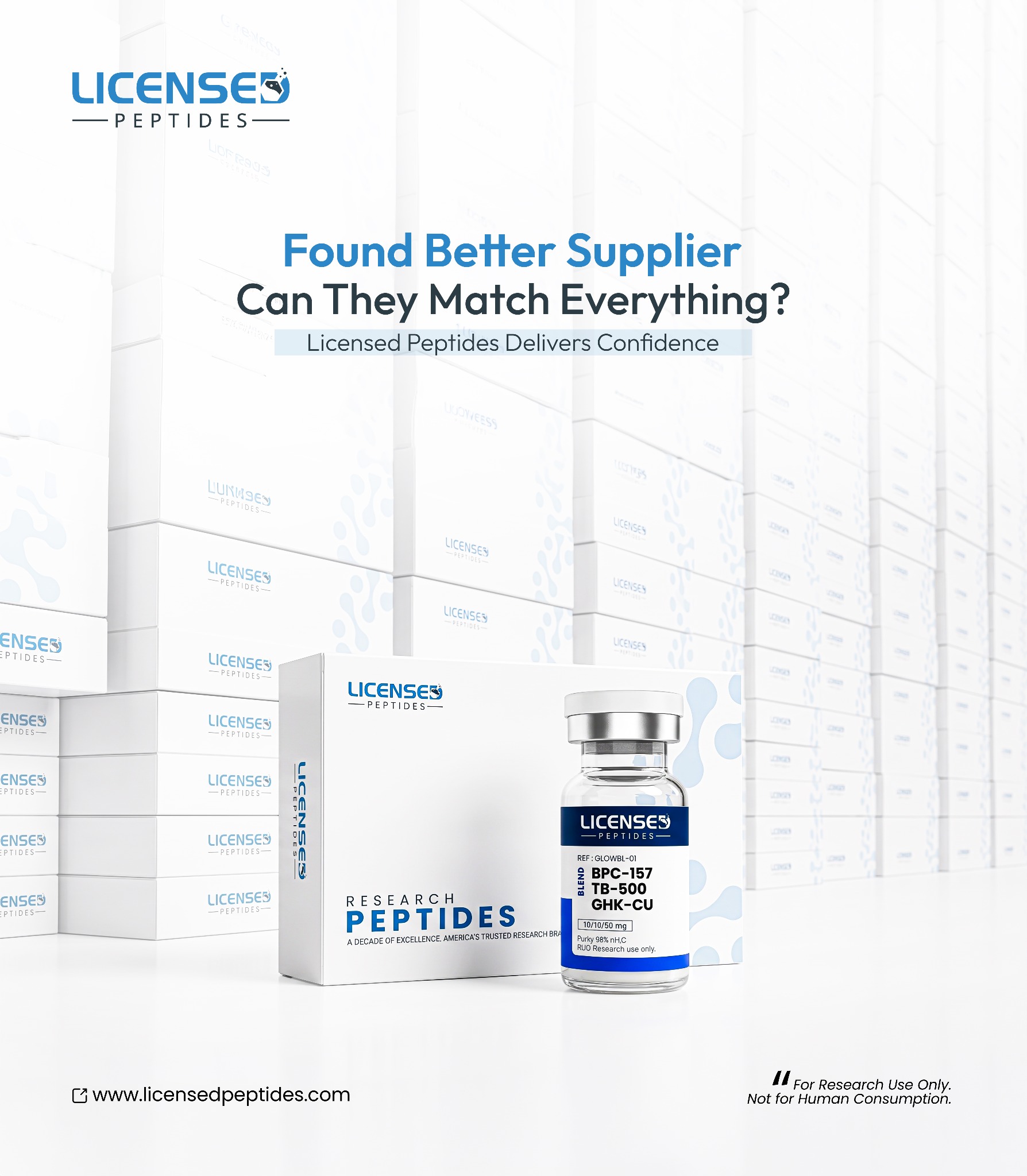 LicensedPeptides.com Facebook ad