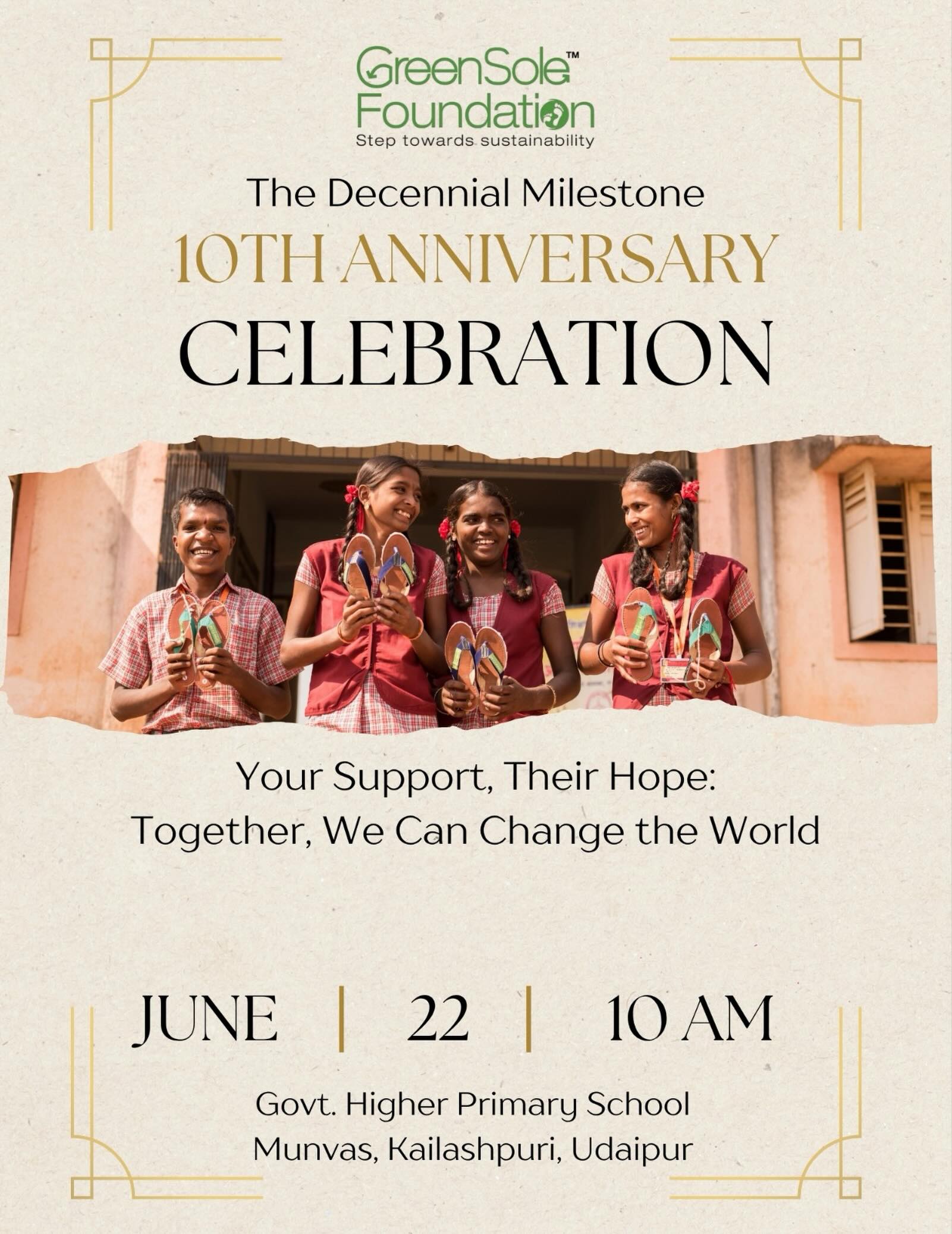 Greensole Foundation Facebook ad: 10 Years of Walking Towards Change