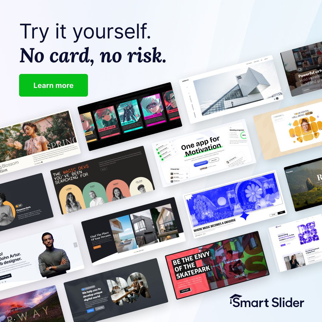 Smart Slider 3 Facebook ad: Try Smart Slider 3 free.