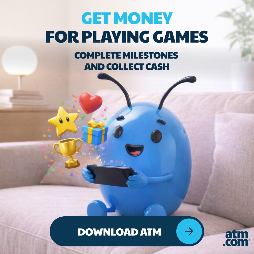 atmapp Facebook ad: Earn real cash not points