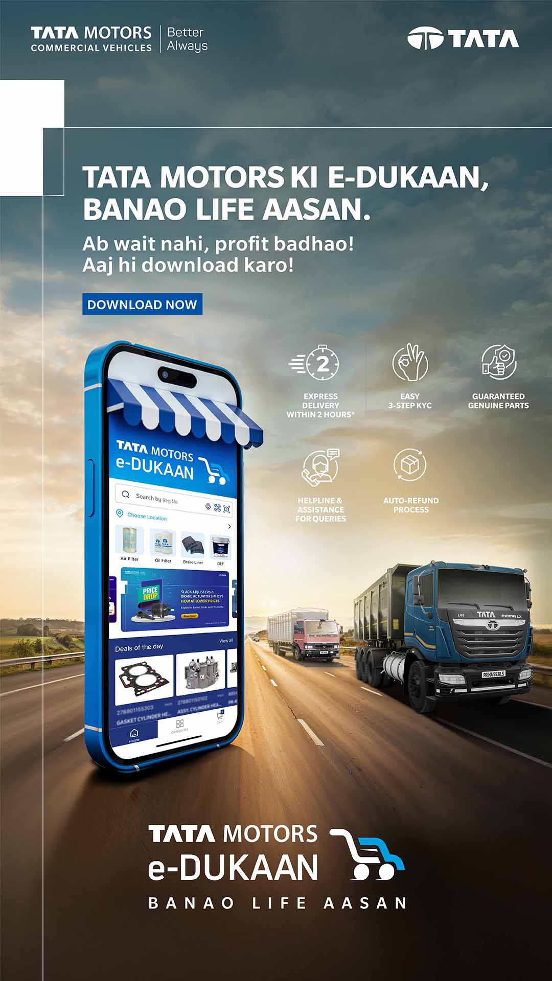 TATA Genuine Parts Facebook ad from Jan 16, 2026