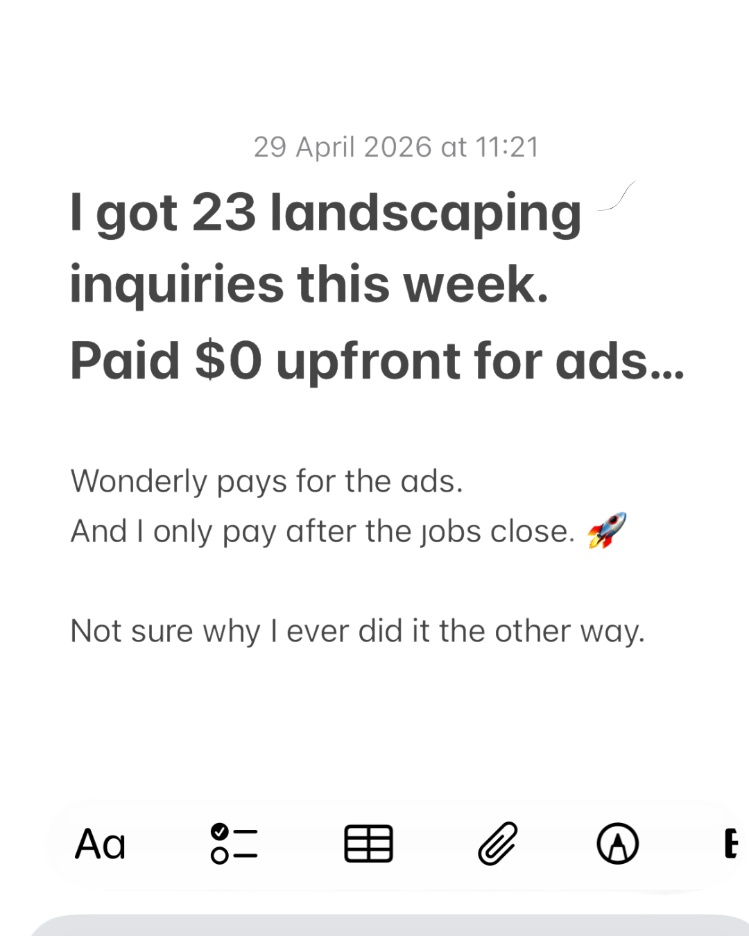 Wonderly Facebook ad