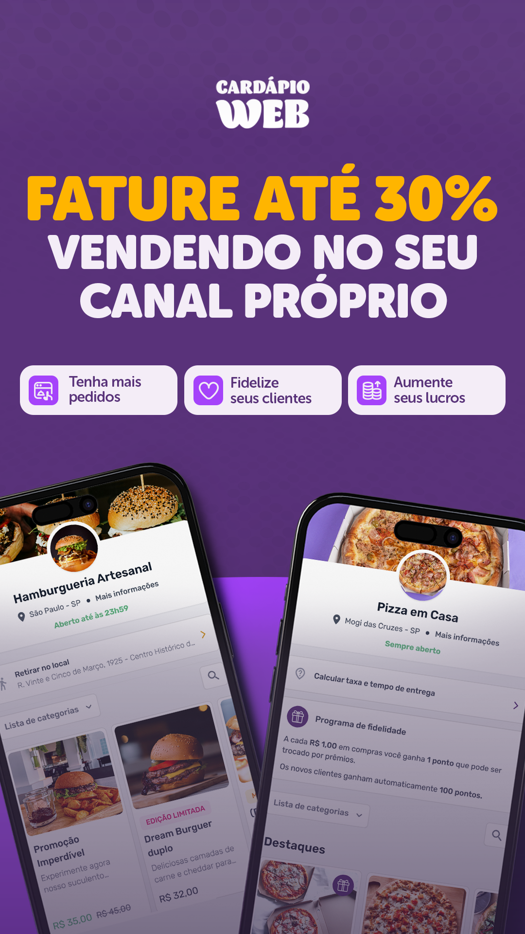 Cardápio Web Facebook ad
