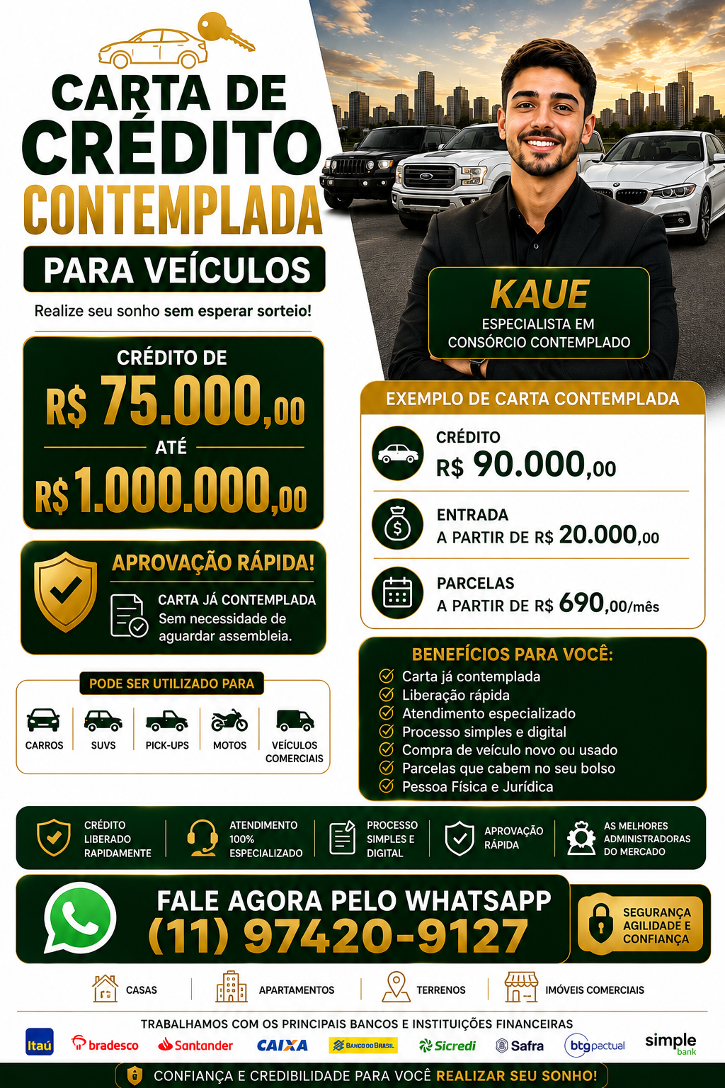 Pesados oeste Facebook ad: CARTA DE CRÉDITO CONTEMPLADA, APROVAÇÃO RÁPIDA!