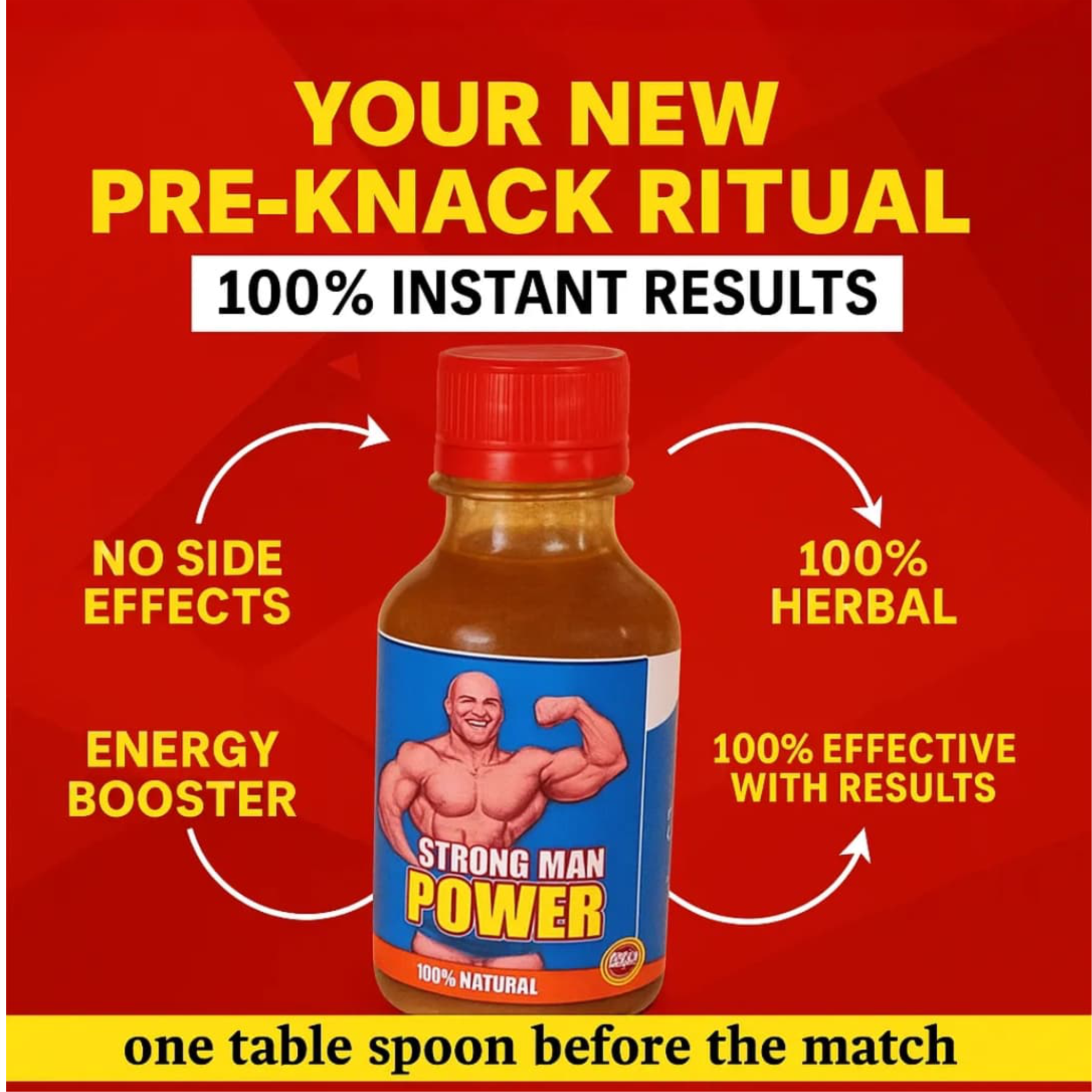 Strongman syrup Facebook ad: CLICK HERE TO LEARN MORE