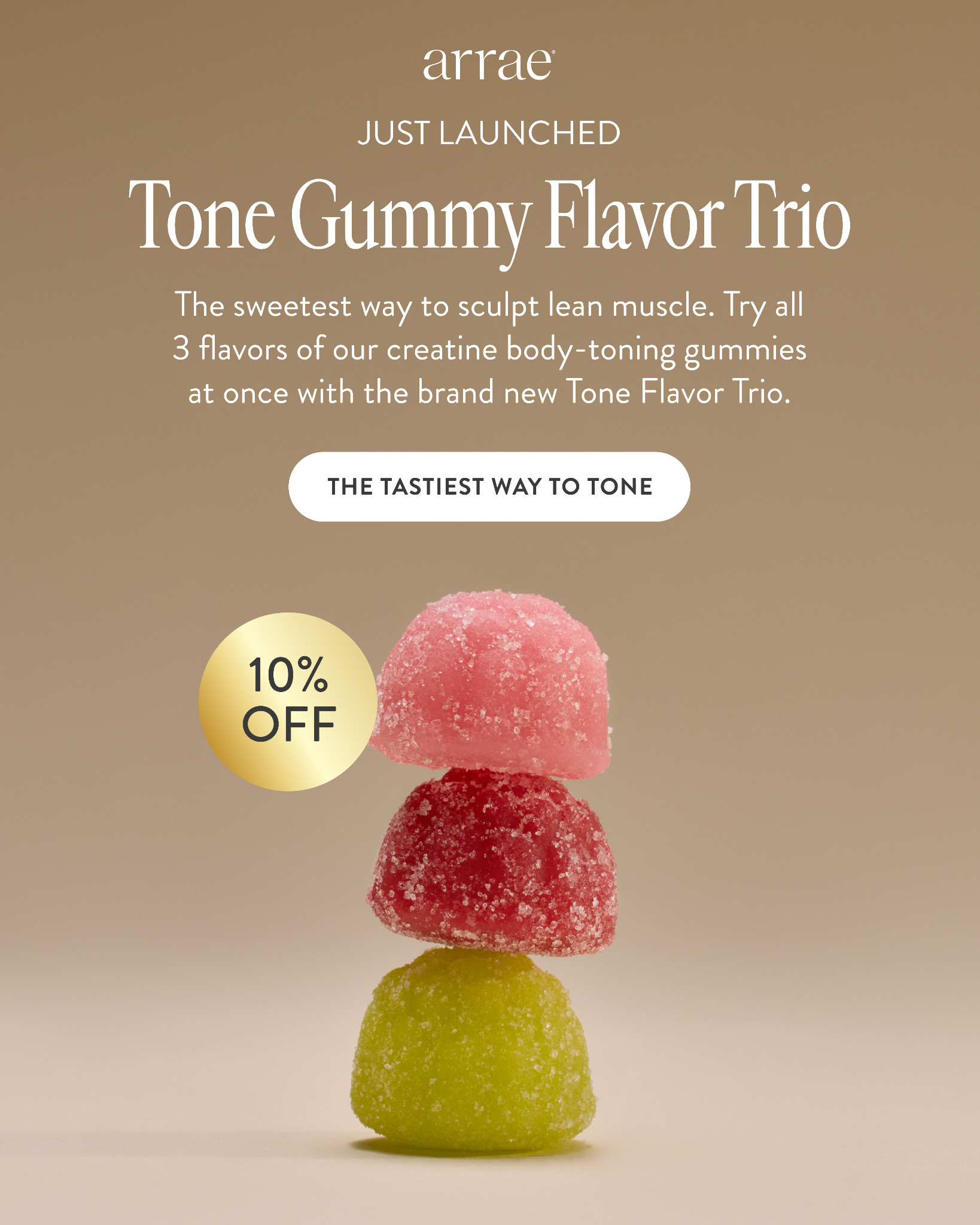 Arrae Facebook ad: The Tastiest Way to TONE