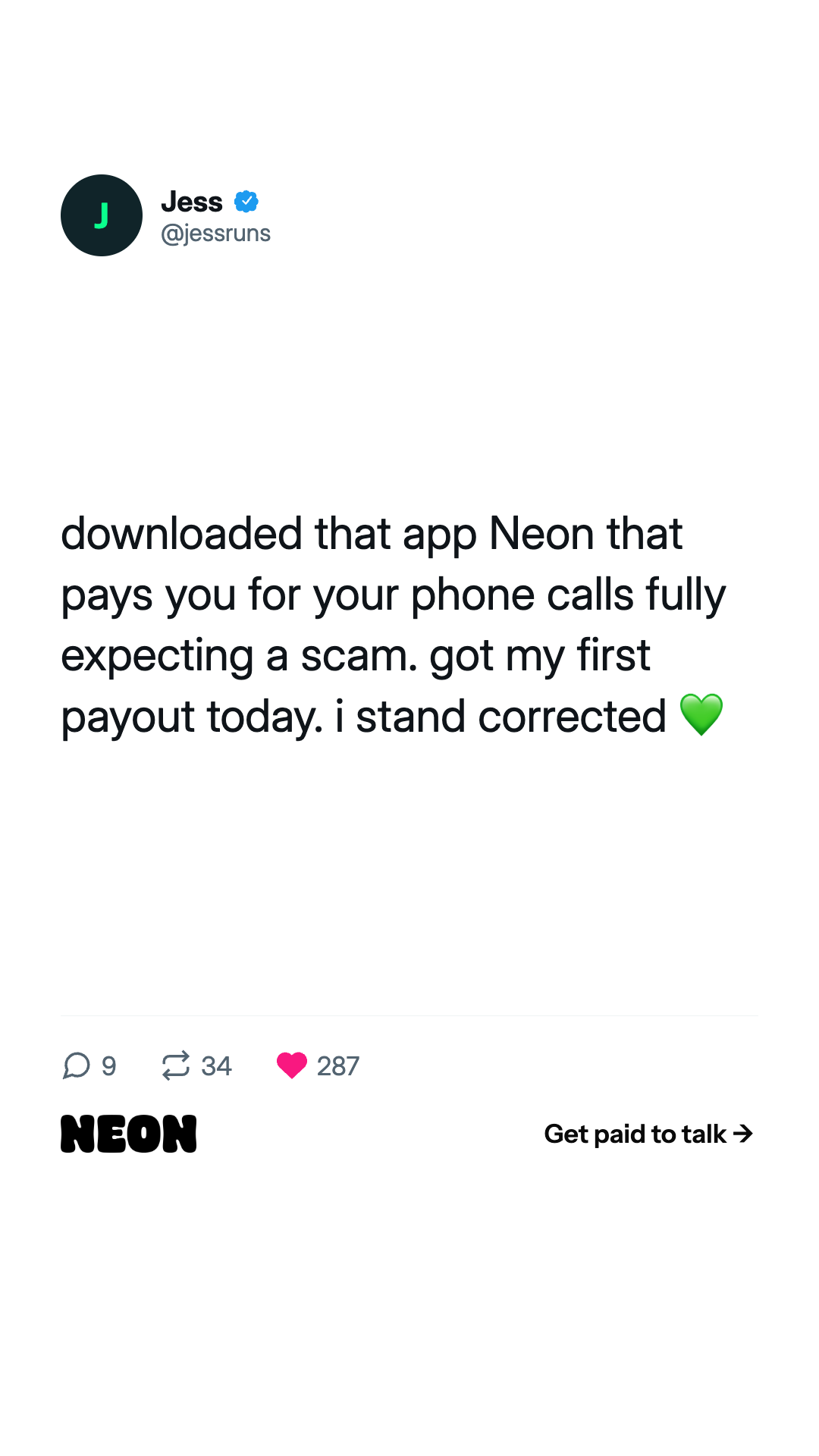 Neon Mobile Facebook ad
