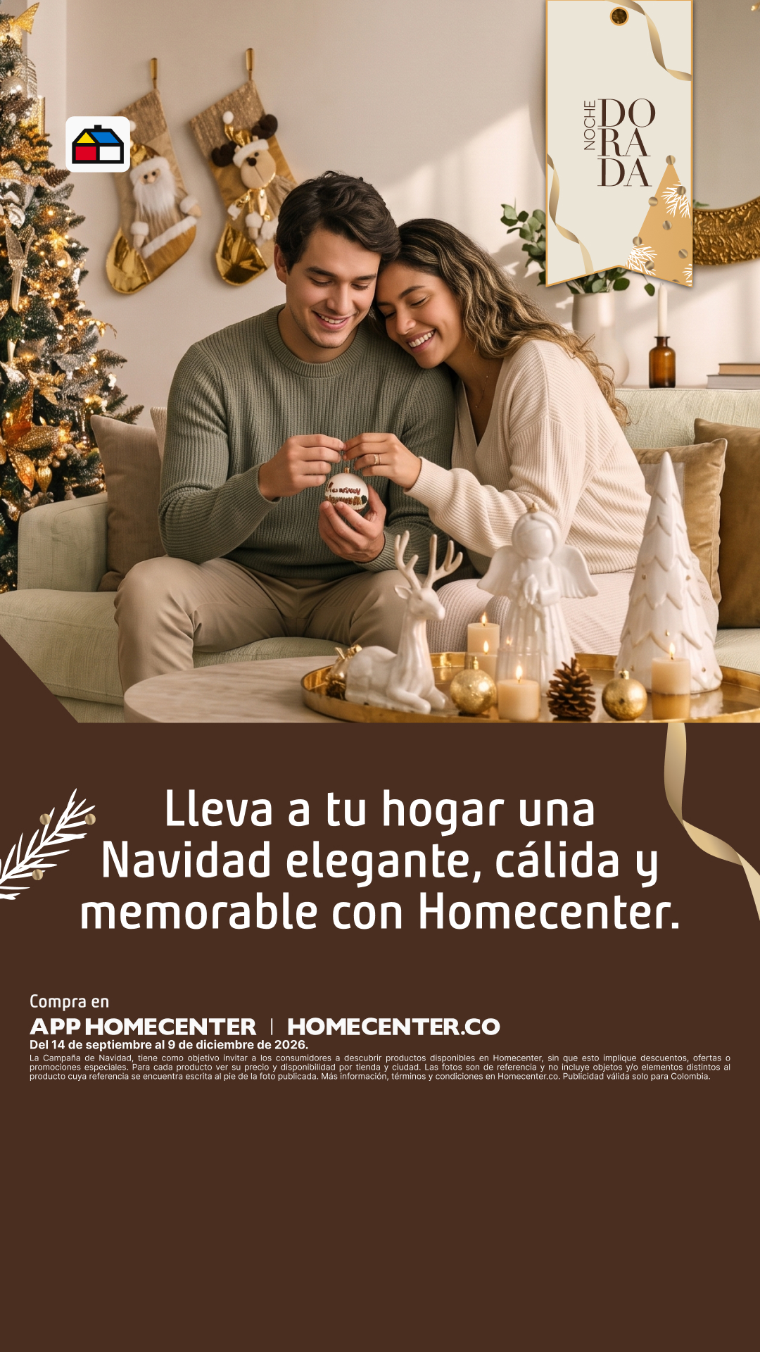 Homecenter Facebook ad: Haz dorada esta Navidad
