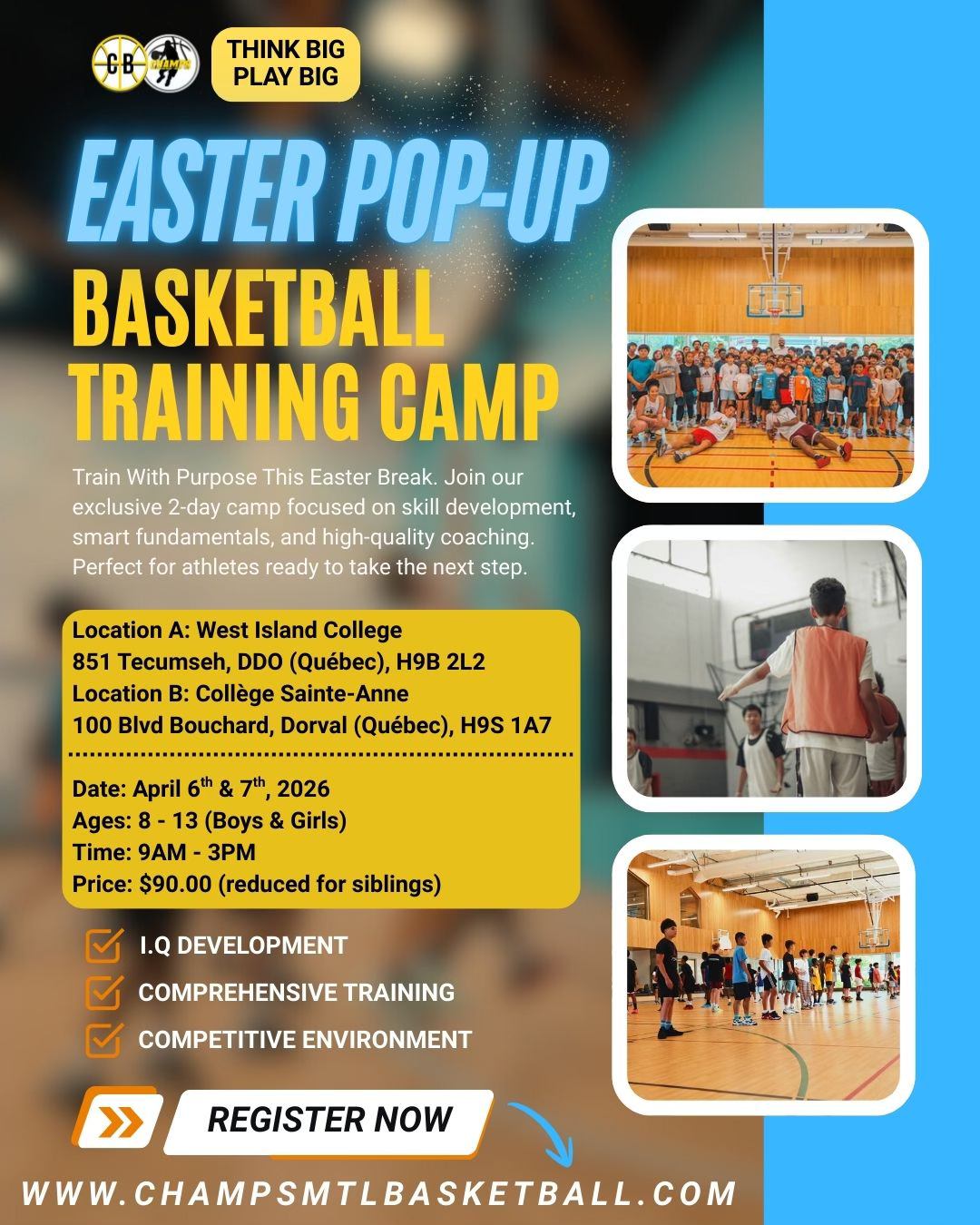 CHAMPS Basketball Facebook ad: NEW! CHAMPS Easter Break Basketball Camp 2026