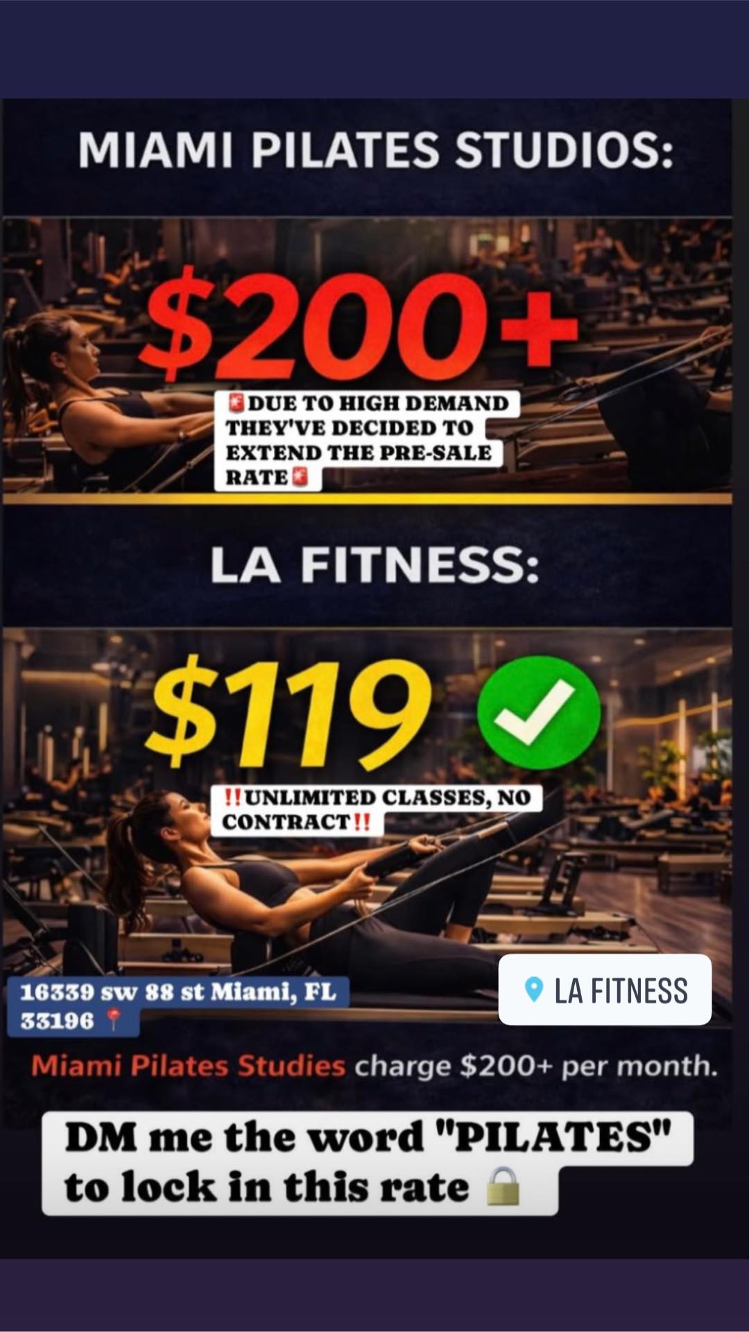 LAFitnessMiami Facebook ad
