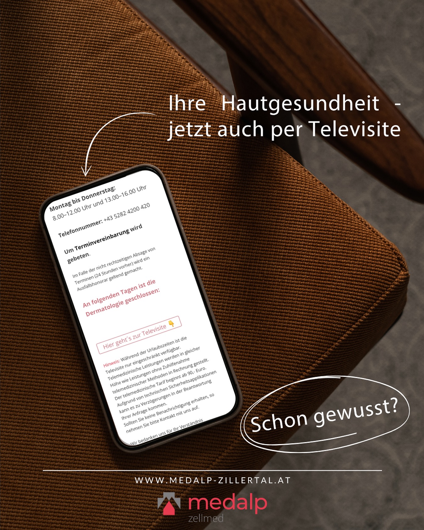 medalp zillertal Facebook ad: Televisite Dr. Julian Umlauft, Zellmed