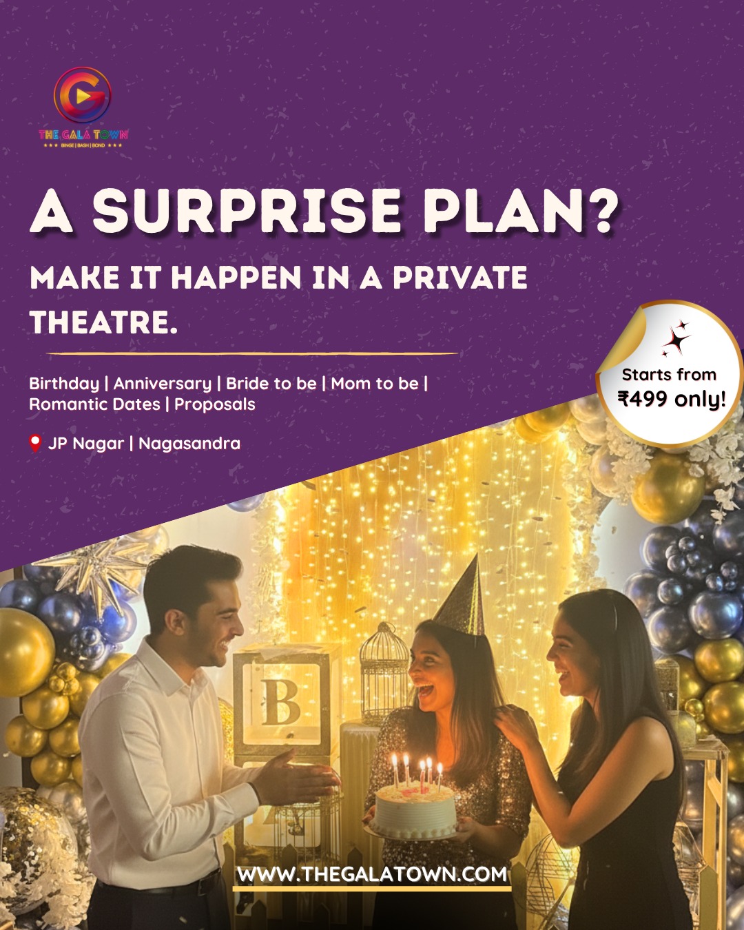 The Gala Town Facebook ad: Hurry! Book Before Slots Run Out!