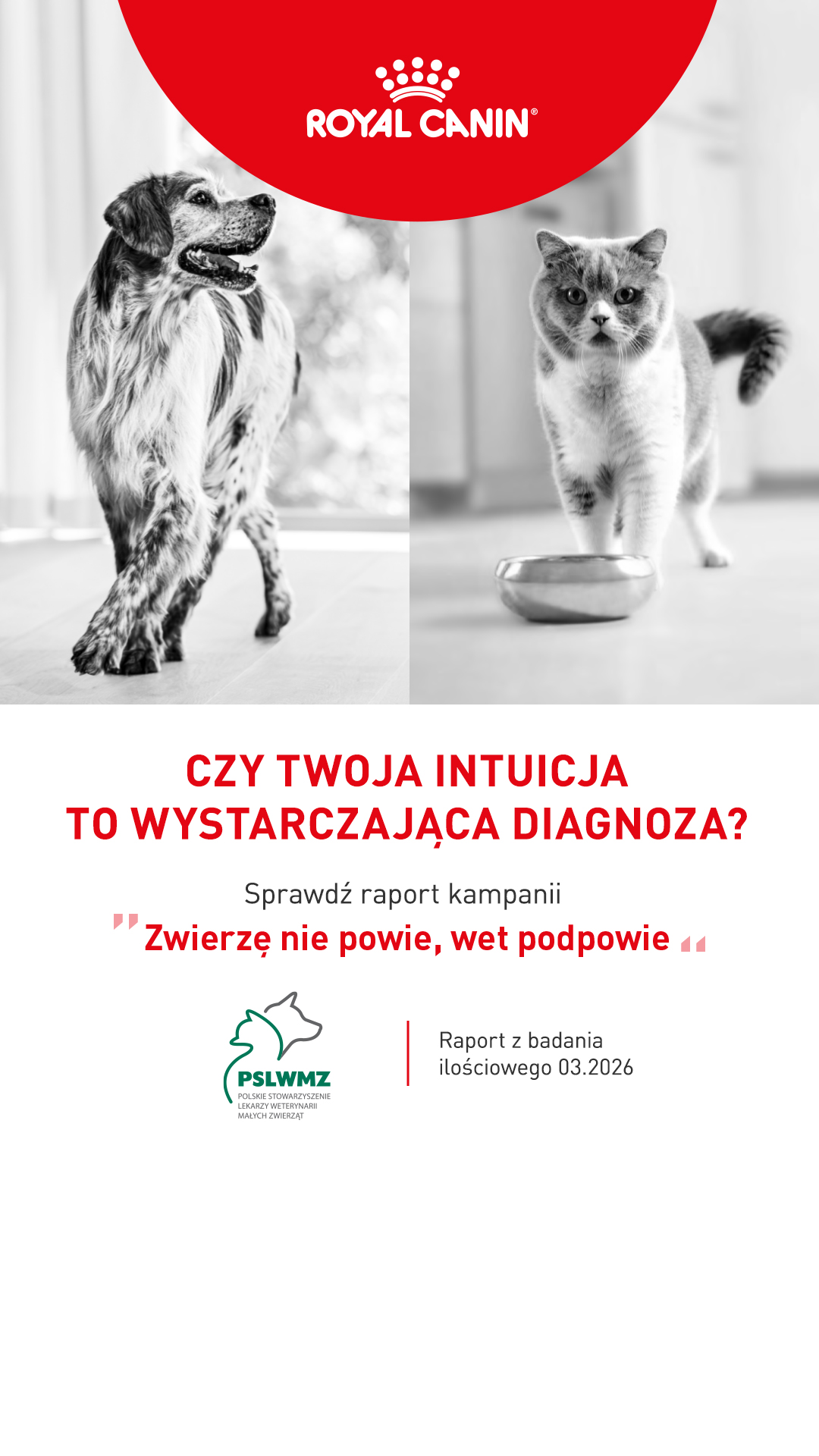 Royal Canin Facebook ad: Zwierzę nie powie, wet podpowie