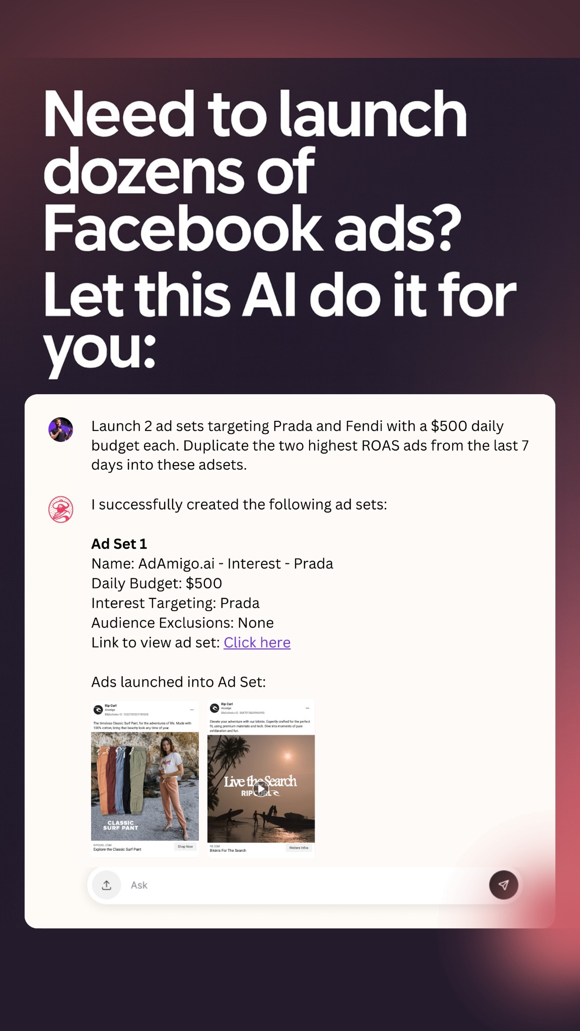 AdAmigo.ai Facebook ad