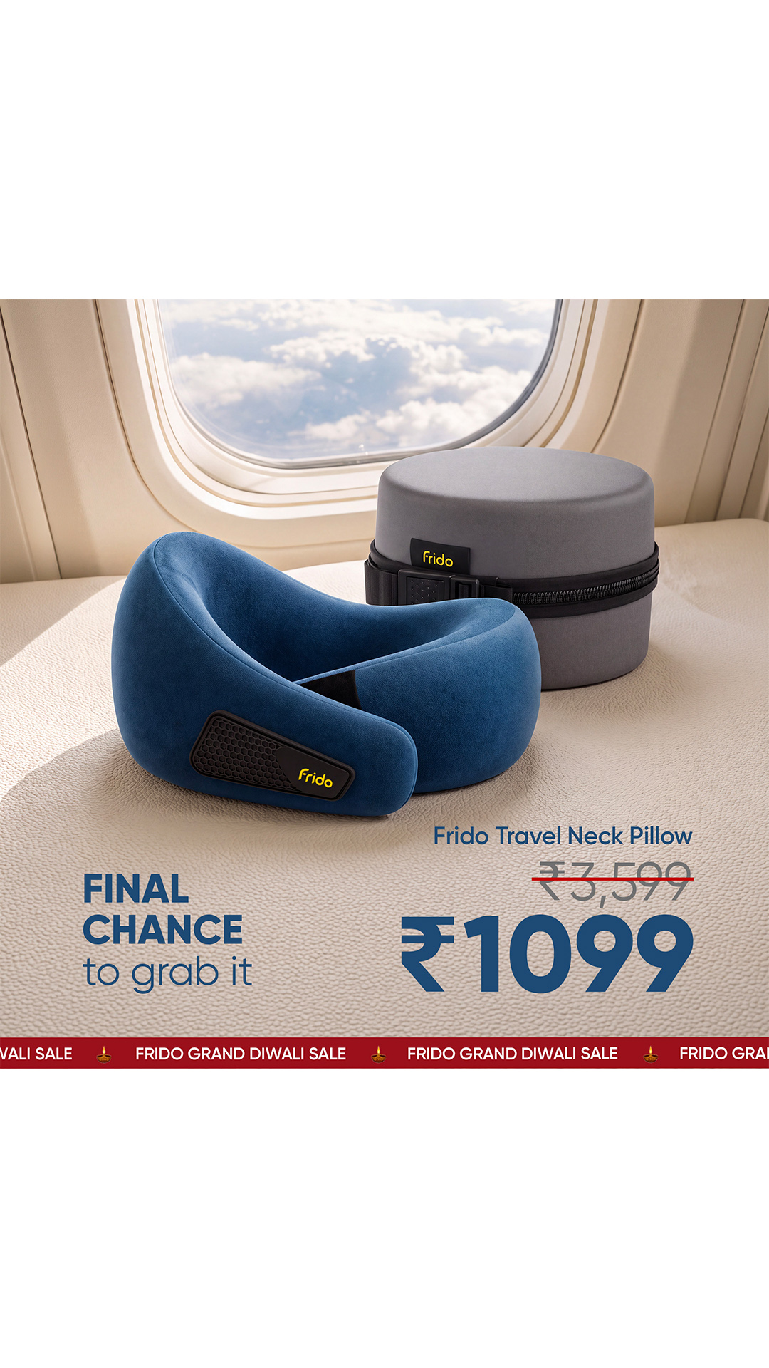 Frido Facebook ad: Heading Home For Diwali? Grab Your Neck Pillow At ₹999 Now!