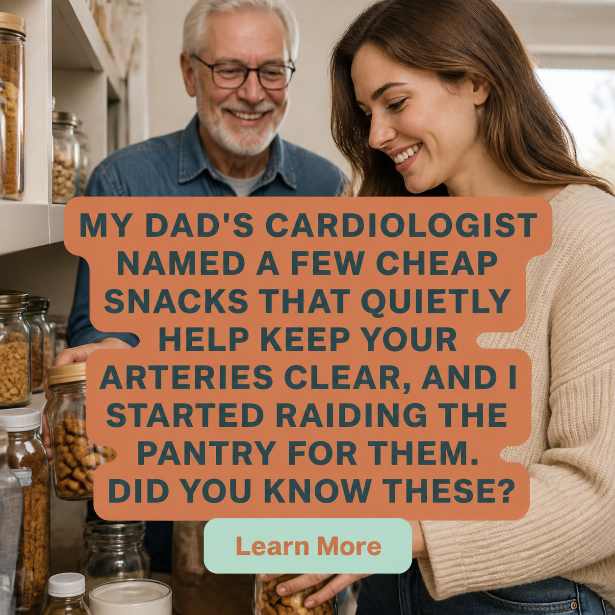 Healthy Wealthy Facebook ad: Pantry Snacks That Support Heart Health