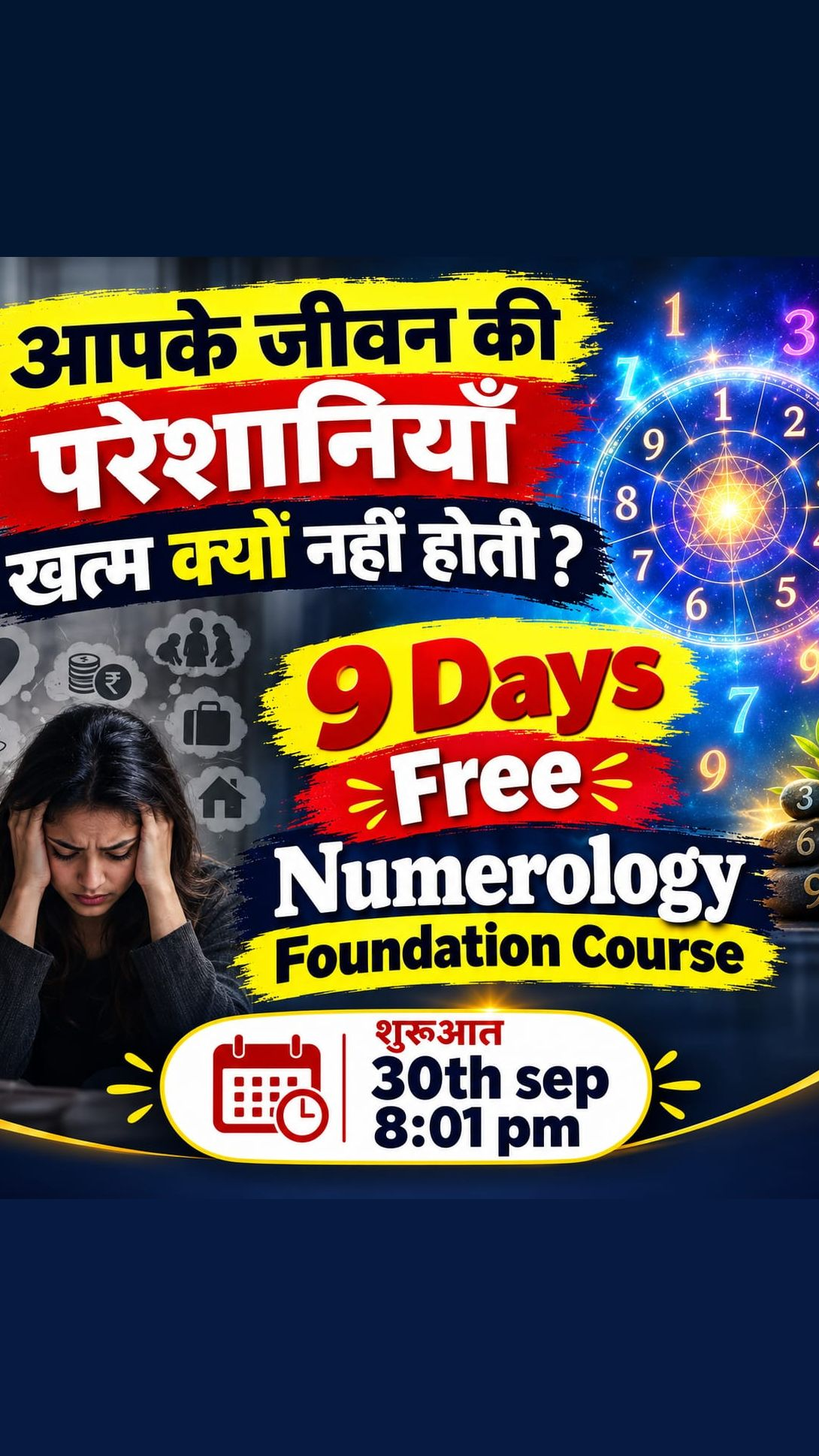 Digi Destiny Occult Academy Facebook ad: Join Our FREE 9 Days NUMEROLOGY Foundation Course Now!