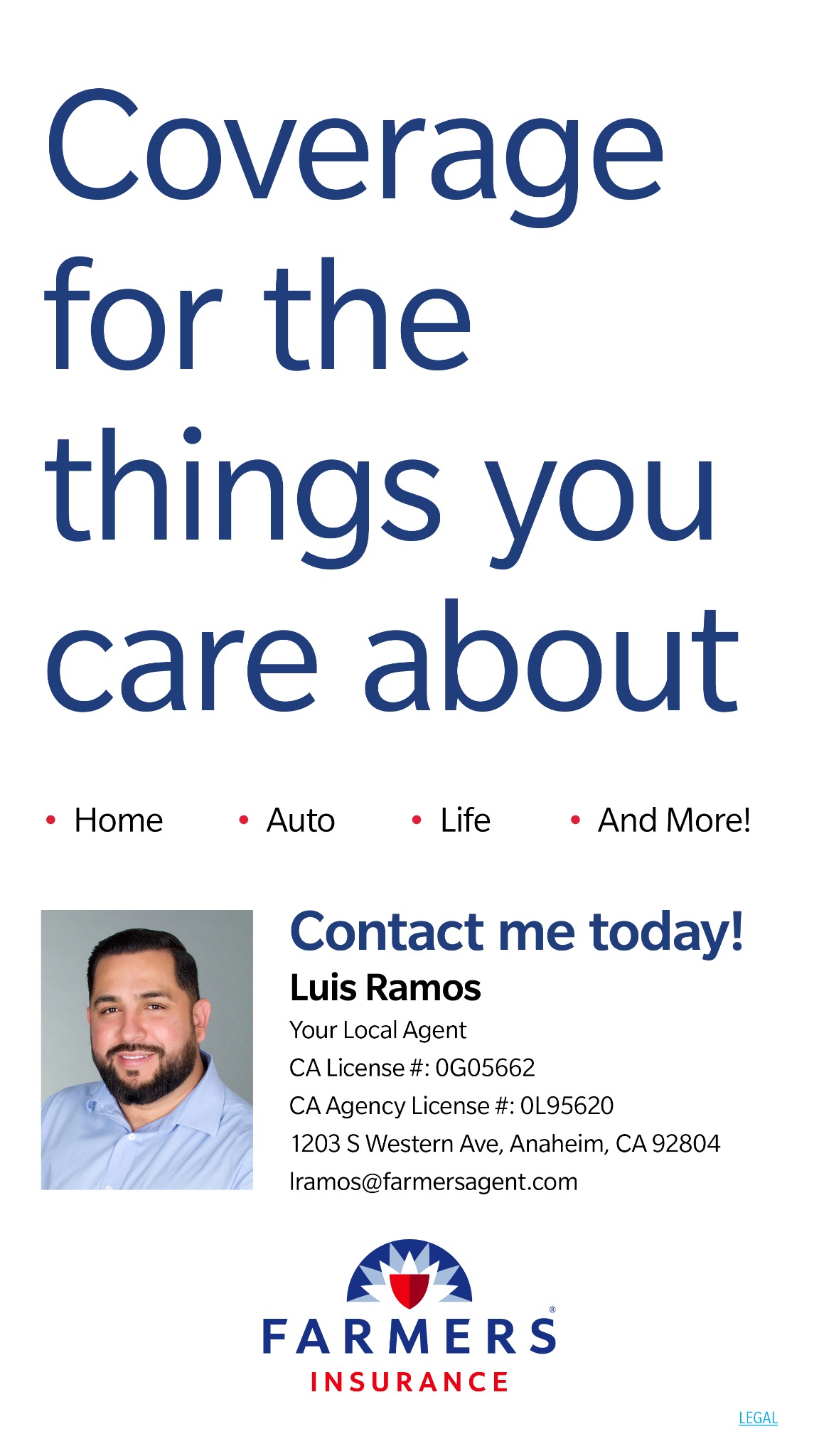 Farmers Insurance: Luis Ramos Facebook ad from Dec 30, 2025