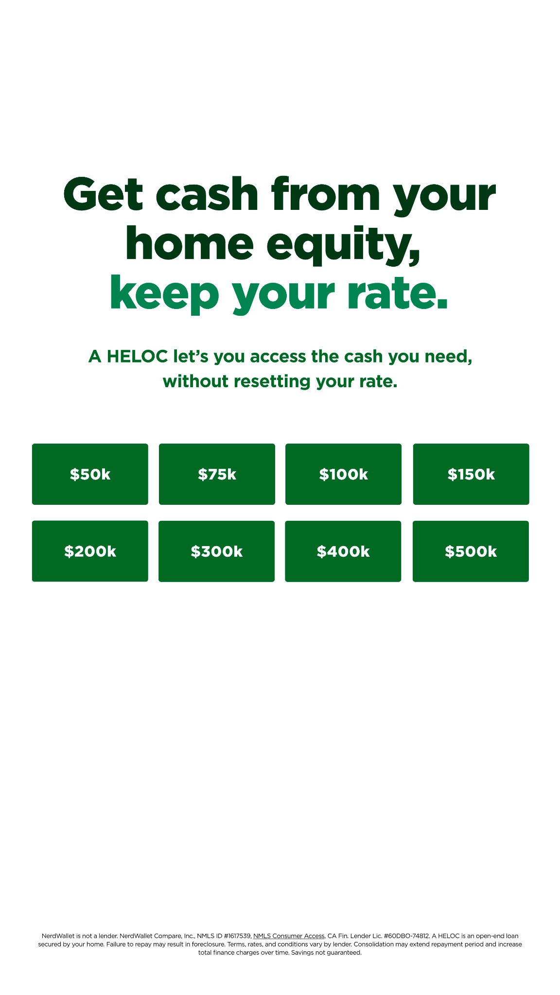 NerdWallet Facebook ad