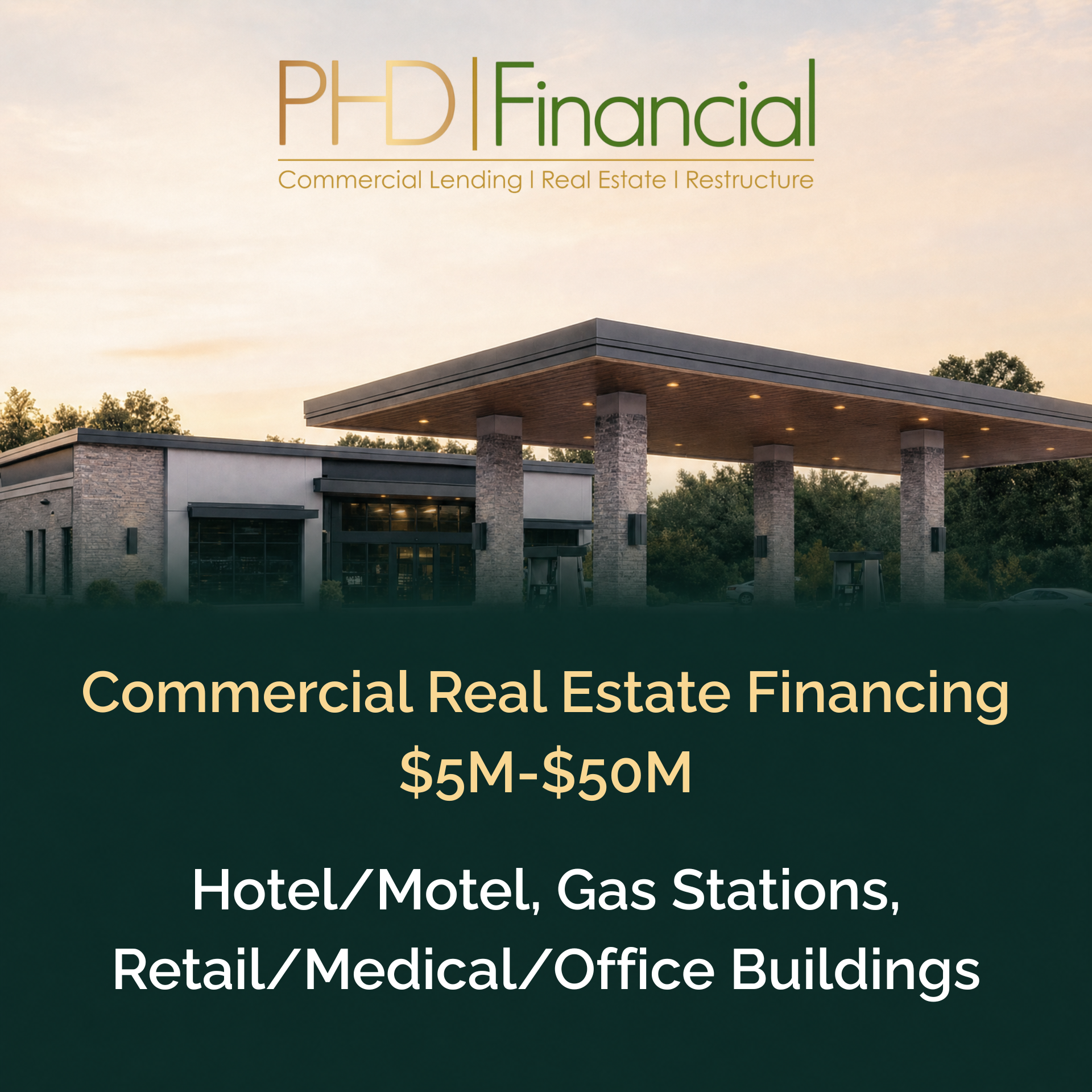 PHD Financial Facebook ad: Financing From $5M+