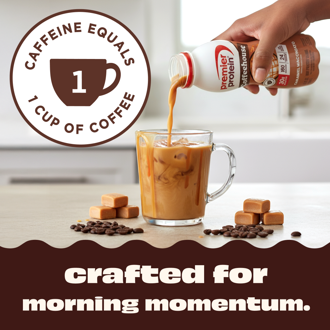 Premier Protein Facebook ad: Coffeehouse Protein Shakes