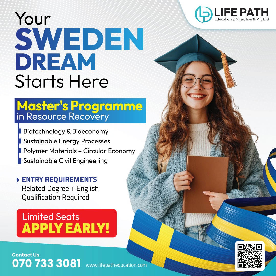 Life Path Education & Migration Pvt Ltd Facebook ad: Your Master’s Journey to Sweden Starts Here