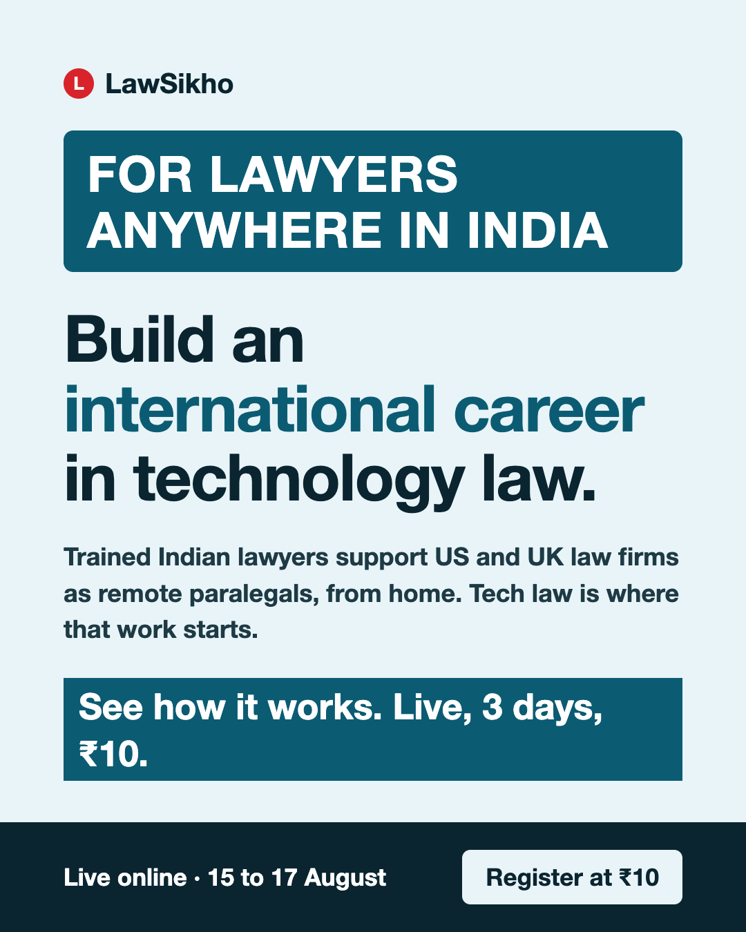 LawSikho Facebook ad