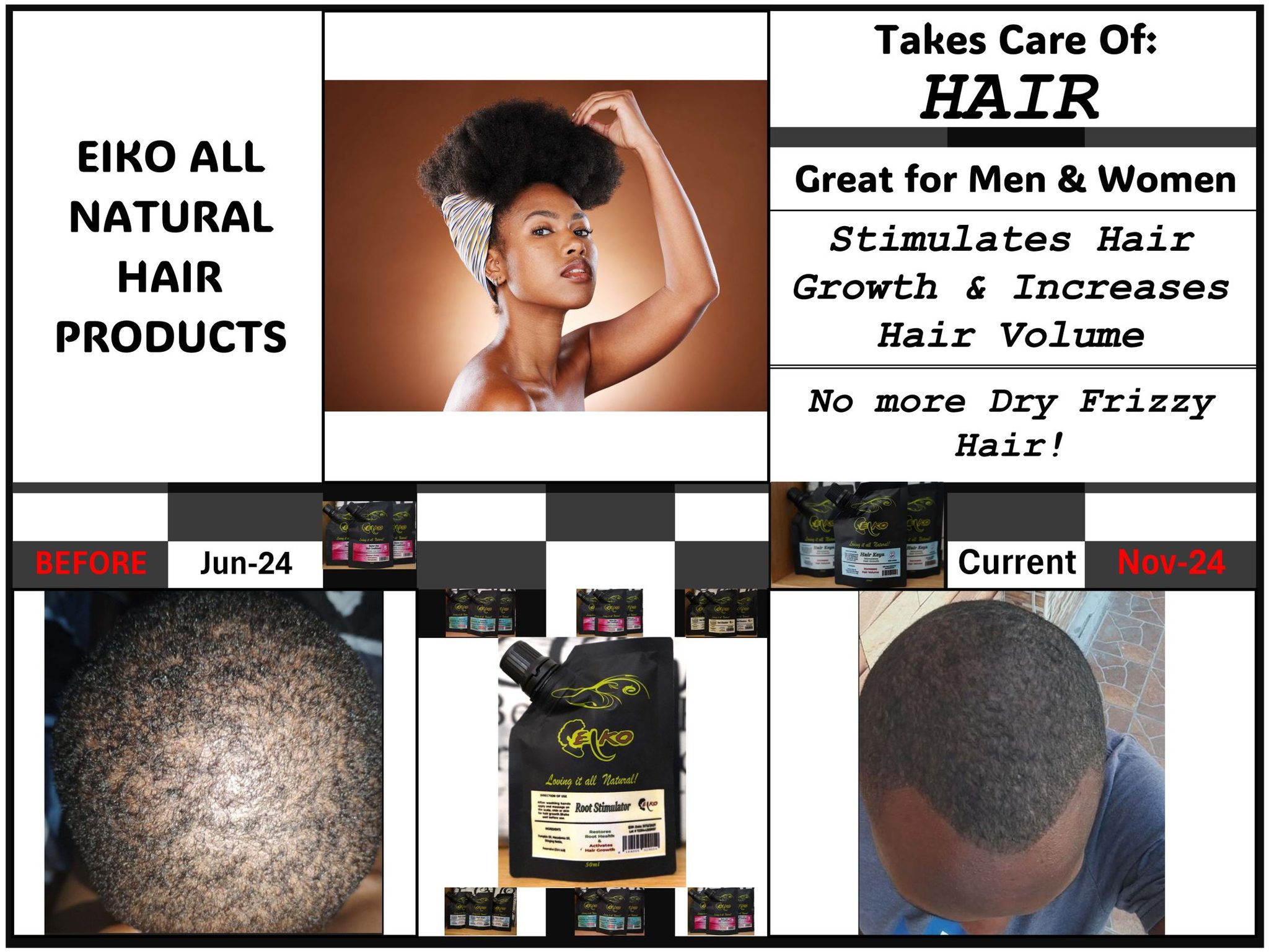 Eiko - Love Your Natural Hair Facebook ad: Happy Customer! He has been Patient & Has…