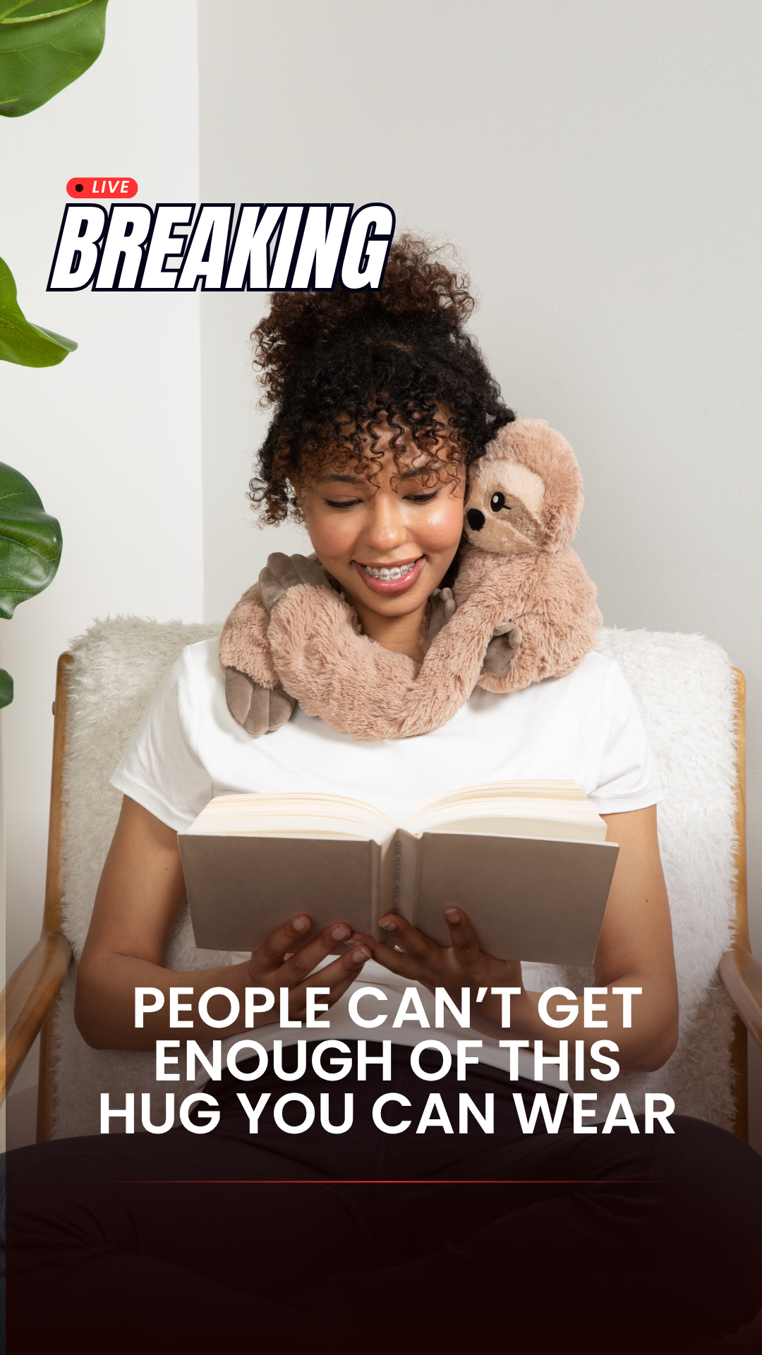 Hugimals Facebook ad: The Plush That Wraps You In a Hug