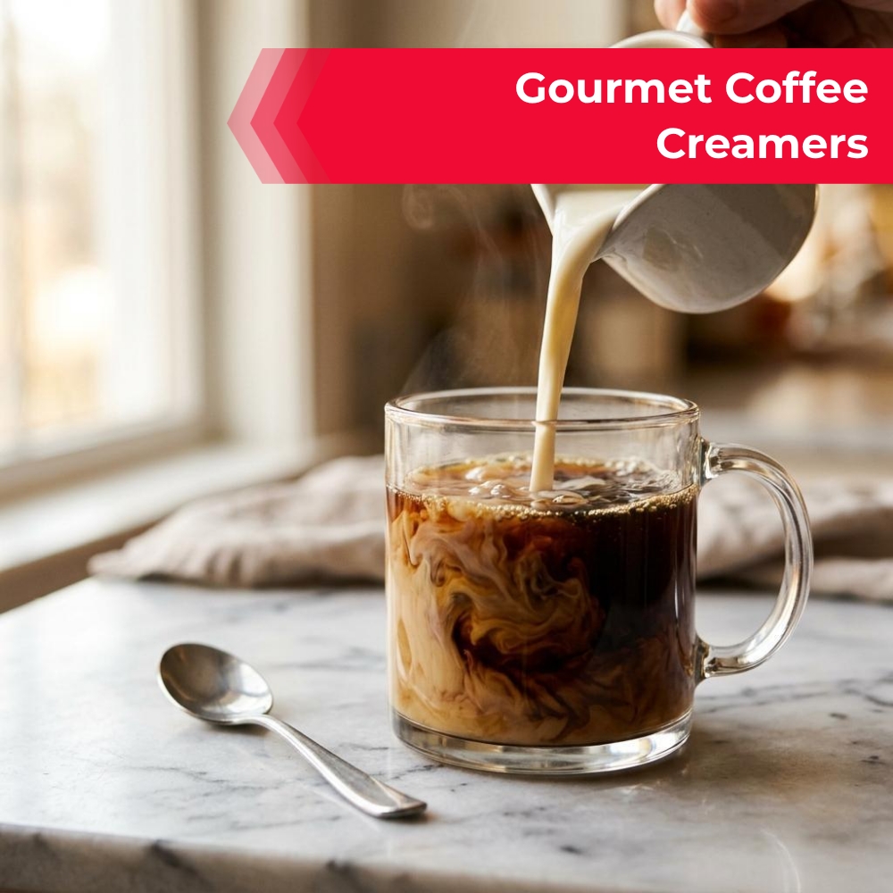 AdvisorBooth Here Facebook ad: Gourmet Coffee Creamers!
