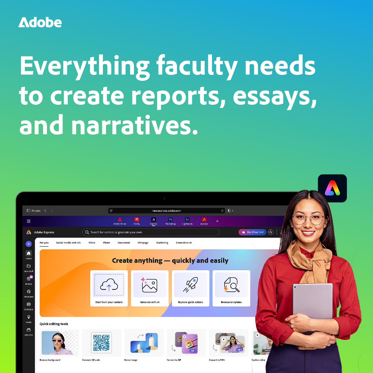 Adobe Express Facebook ad