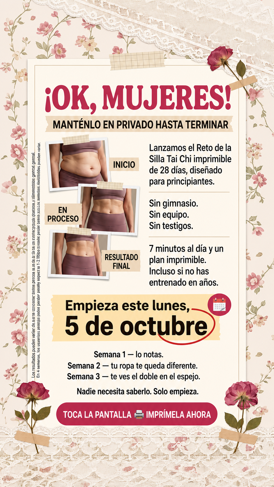 Lori Fitness Facebook ad: ¡Siéntete más fuerte, con más energía y activa…