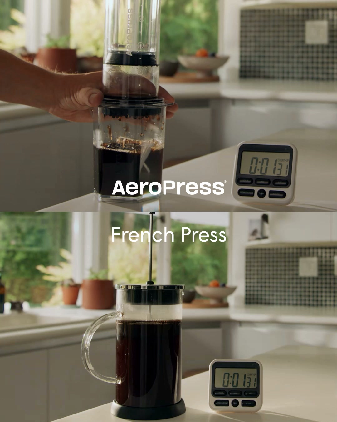 AeroPress Facebook ad: The Faster Press Wins