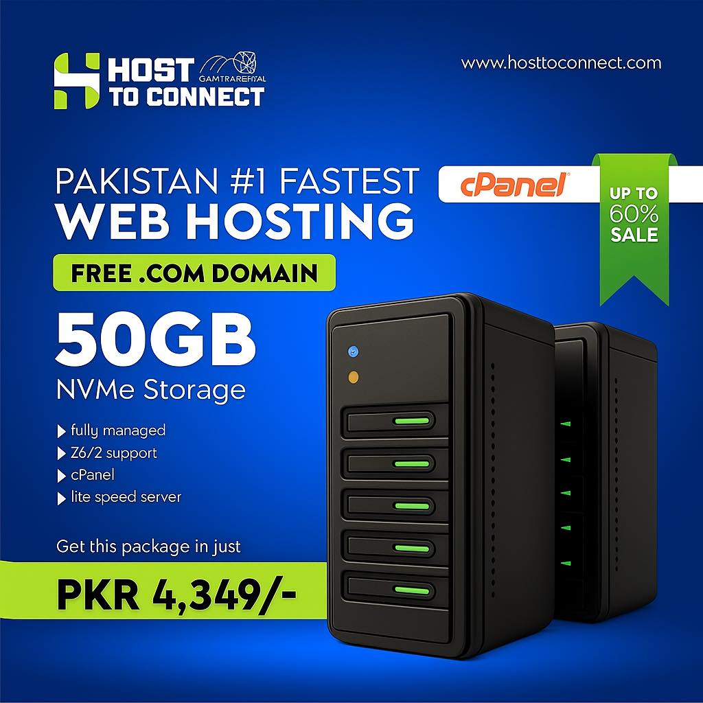 Host to Connect - Web hosting and Servers Facebook ad: Launch Your Website with Pakistan’s Fastest Web Hosting!