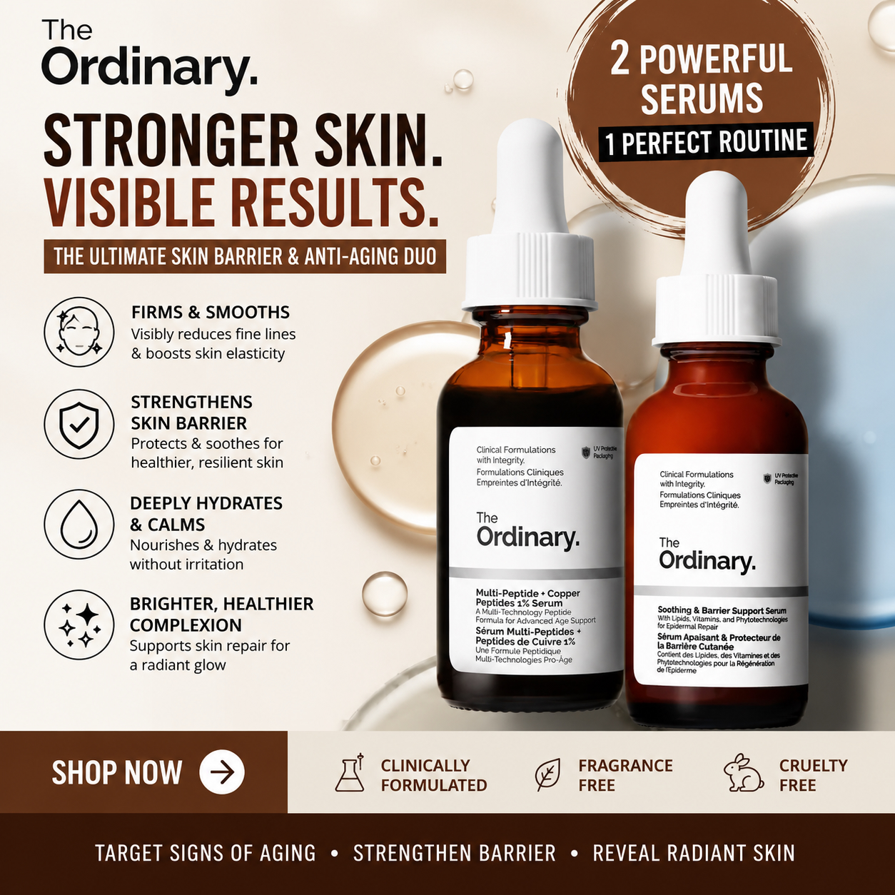 The Serum Store Facebook ad: Click Shop Now For Full Guide