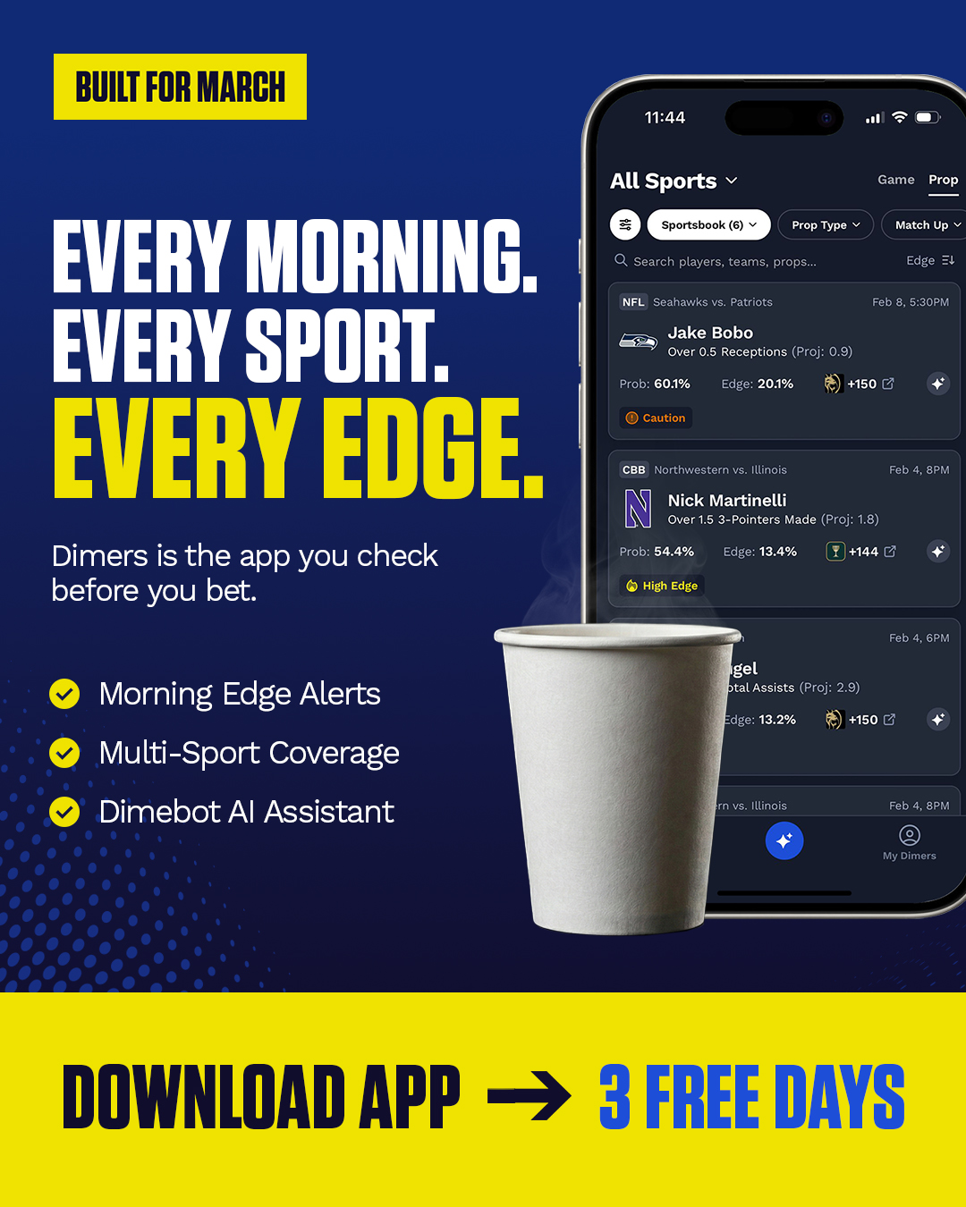 Dimers Facebook ad: Bet Smarter With Real Data