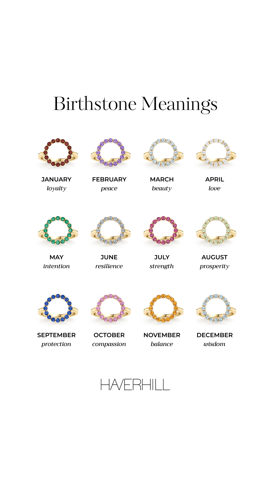 HAVERHILL Collection Facebook ad: 14k Gold Birthstone Jewelry