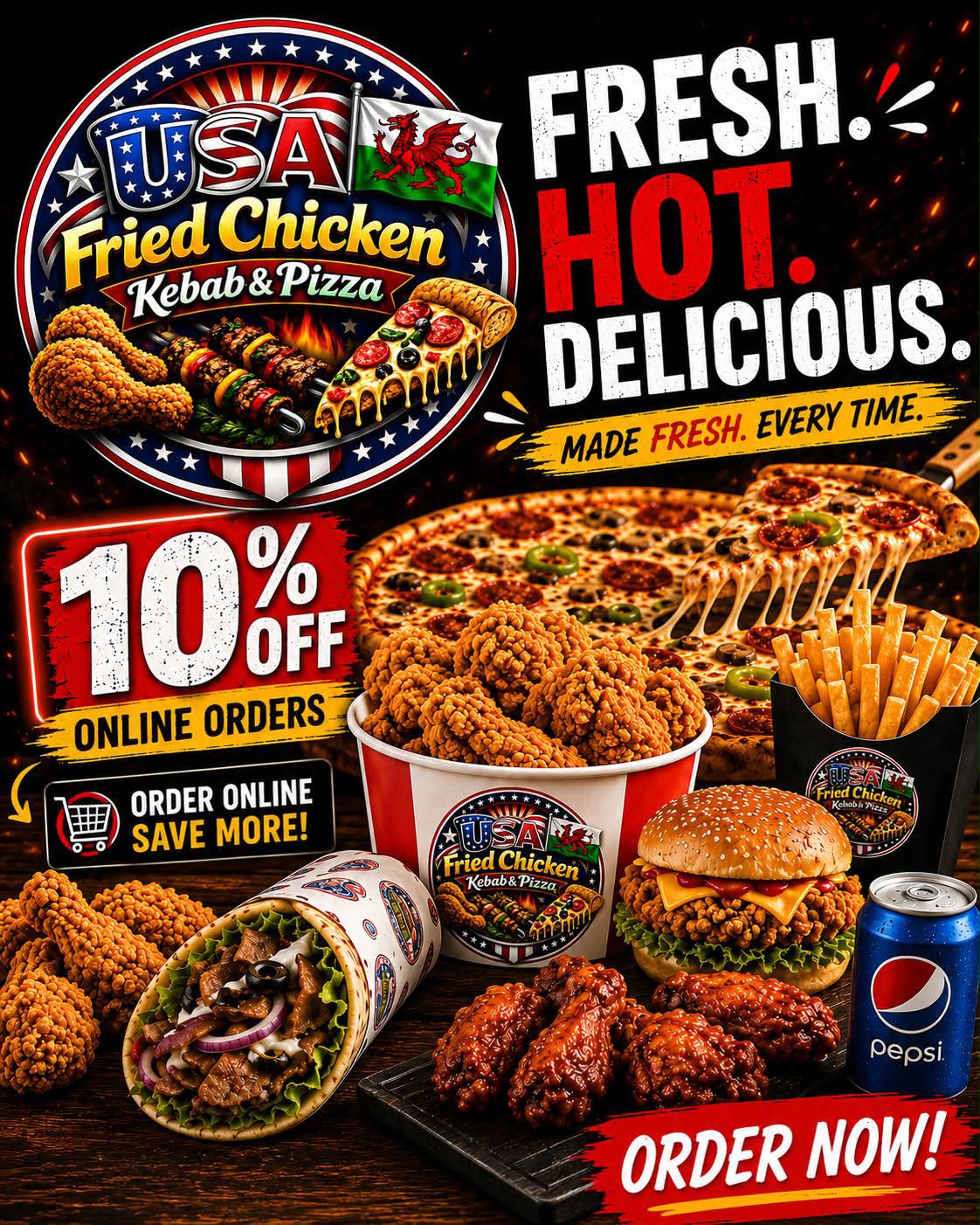USA kebab Bargoed Facebook ad: Pizza, Kebab & Fried Chicken Delivery in Bargoed | Order…