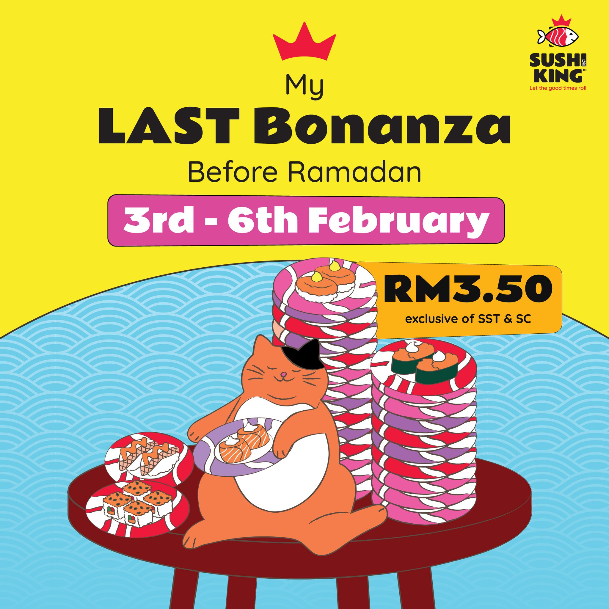 Sushi King Facebook ad: Set your calendar!