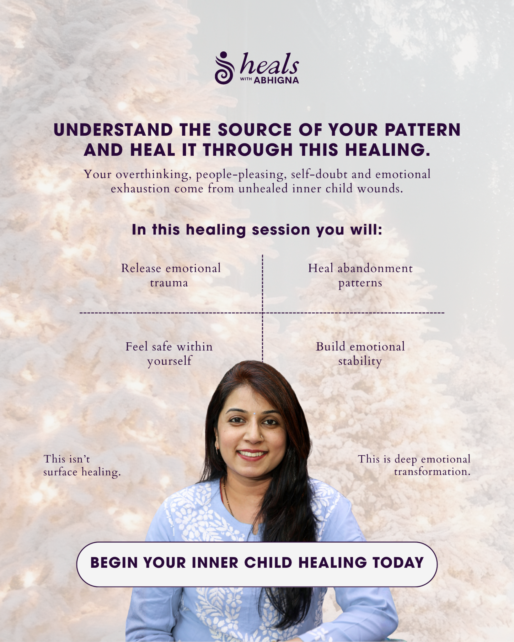 Heals with Abhigna Facebook ad: Were you the peacemaker, the achiever, the controller…