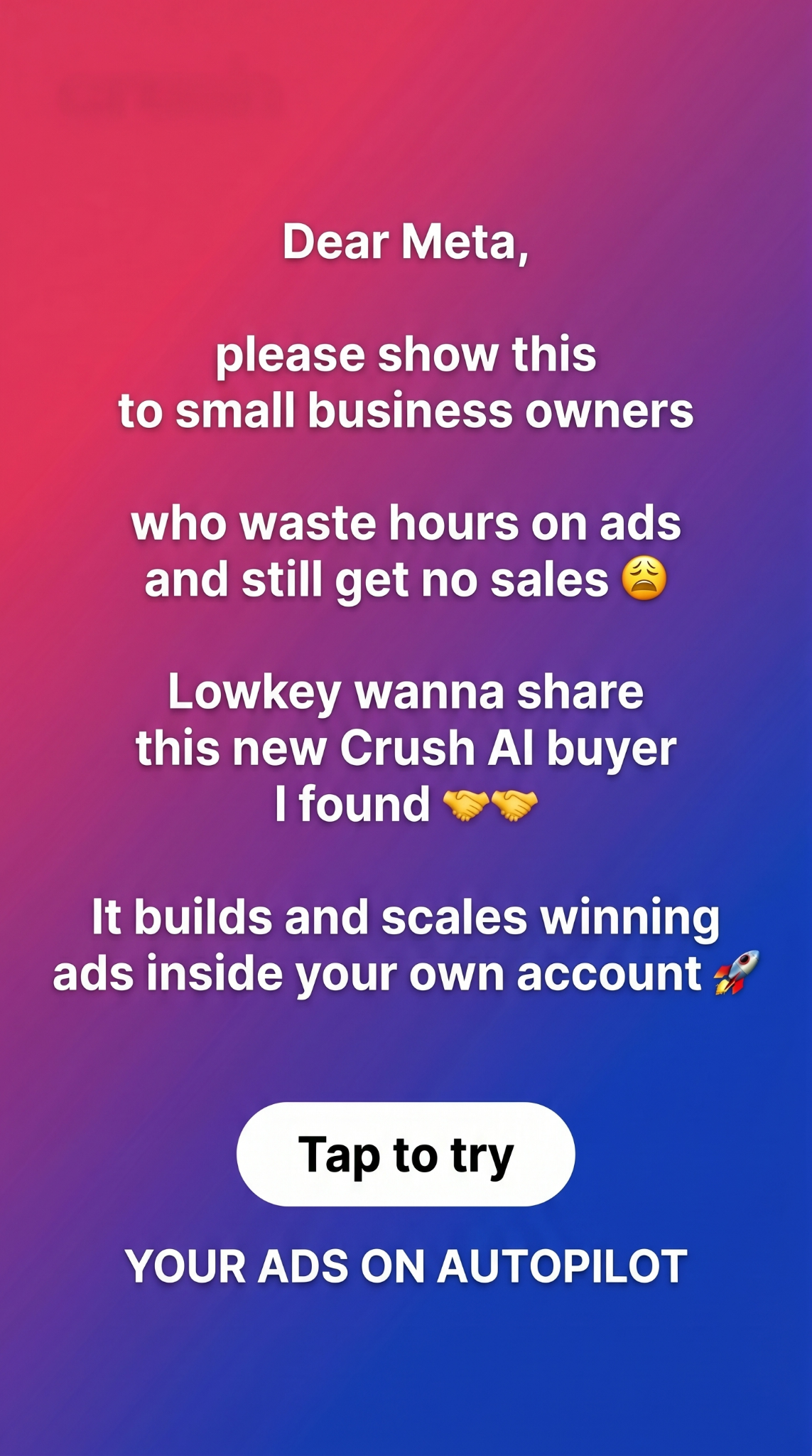 trycrush.ai Facebook ad