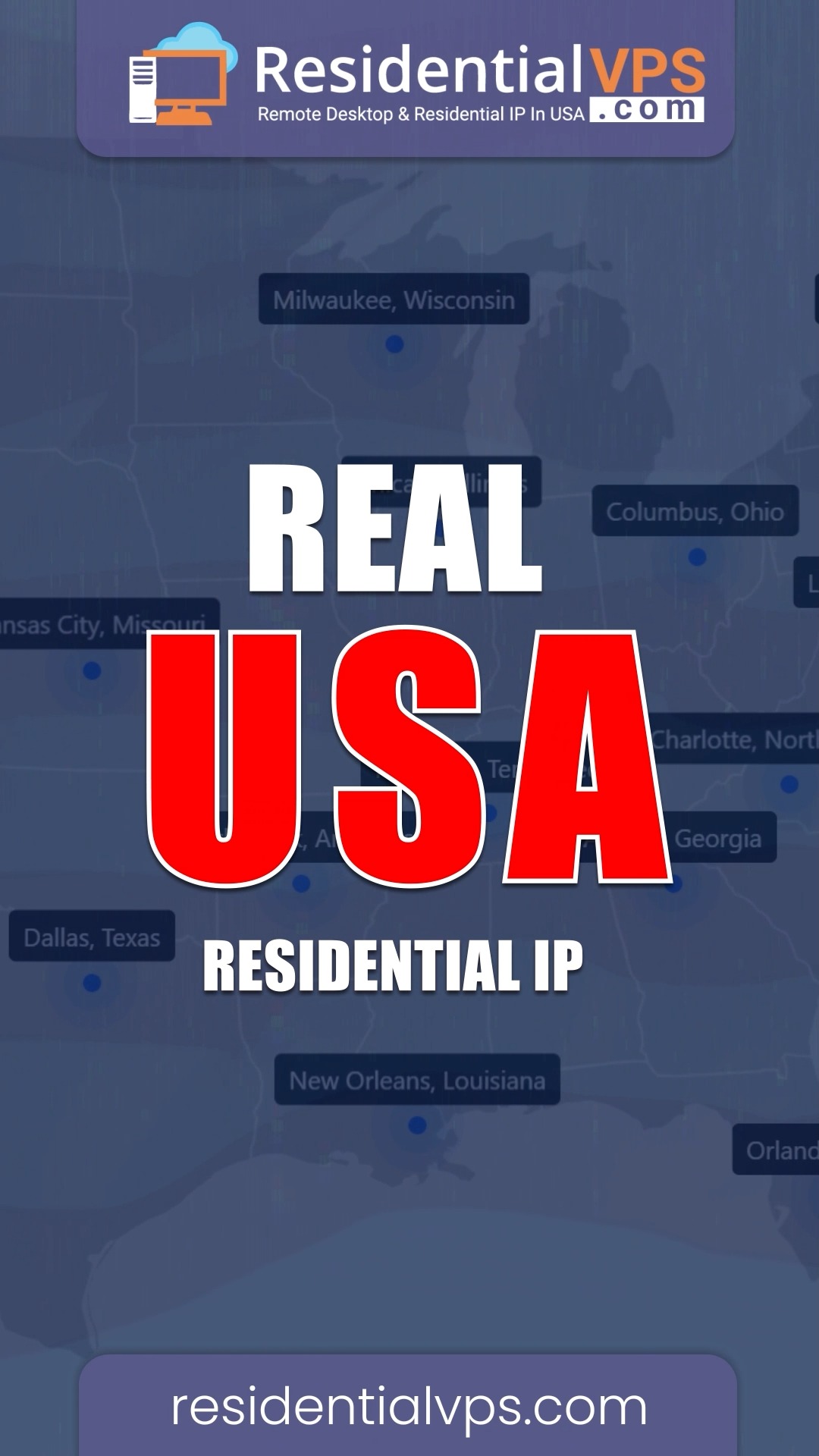 Residentialvps.com Facebook ad: Work from anywhere, operate like you're physically in…