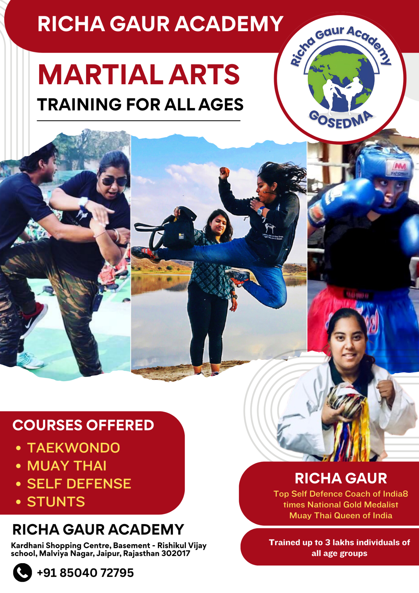 Global Institute Of Self Defence And Martial Arts / Richa Gaur Academy Facebook ad from Mar 13, 2026