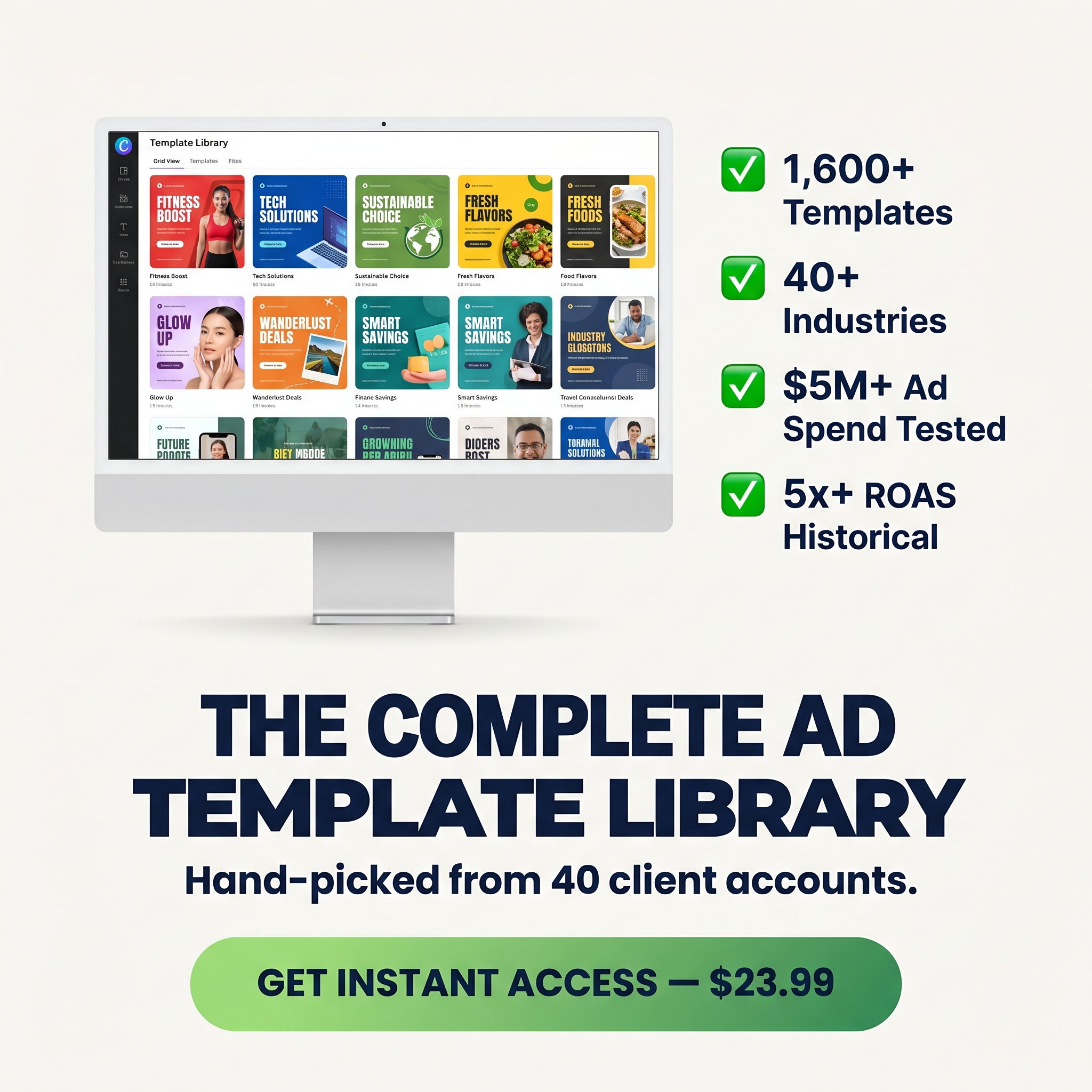 AutoPipeline365 Facebook ad: 1,600+ Hand-Picked Ad Templates, $23.99